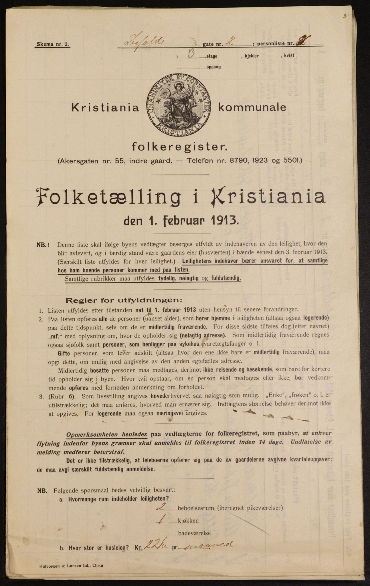 OBA, Municipal Census 1913 for Kristiania, 1913, p. 57031