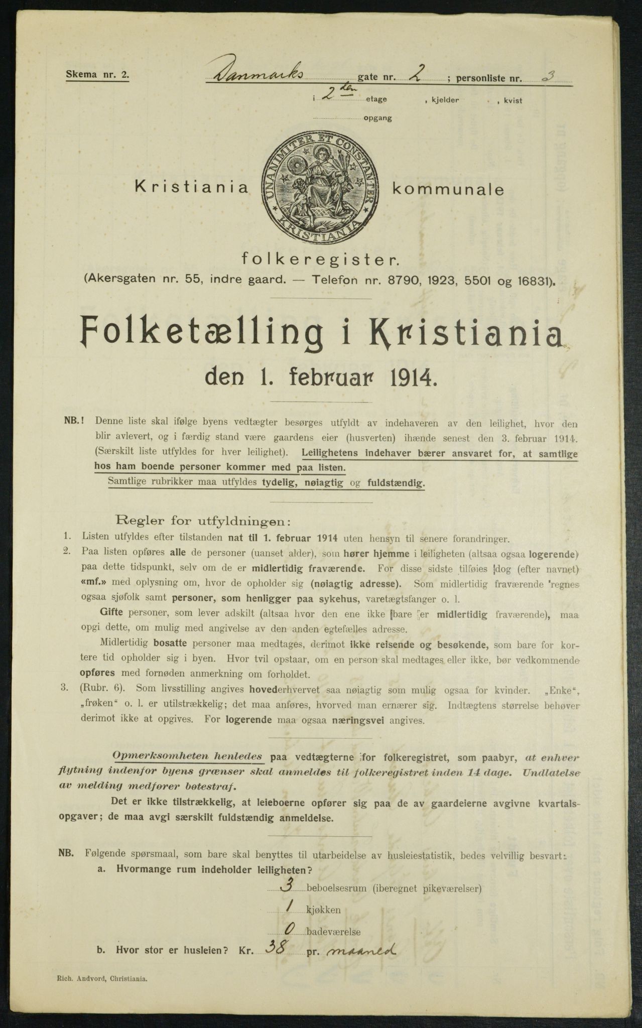 OBA, Municipal Census 1914 for Kristiania, 1914, p. 14710