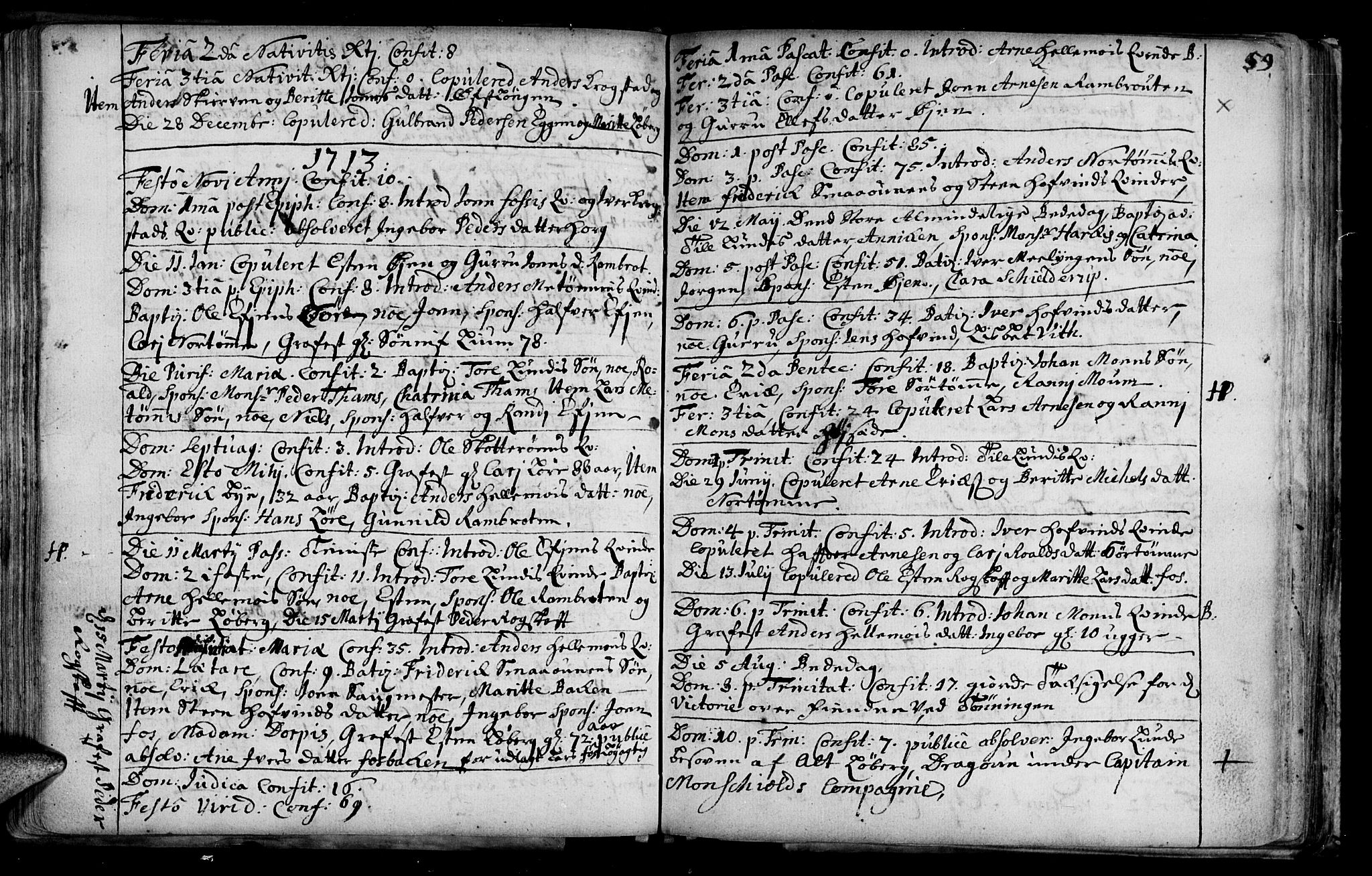 Ministerialprotokoller, klokkerbøker og fødselsregistre - Sør-Trøndelag, SAT/A-1456/692/L1101: Parish register (official) no. 692A01, 1690-1746, p. 59