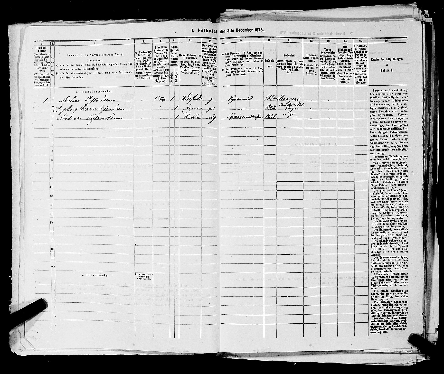 SAKO, 1875 census for 0801P Kragerø, 1875, p. 1126