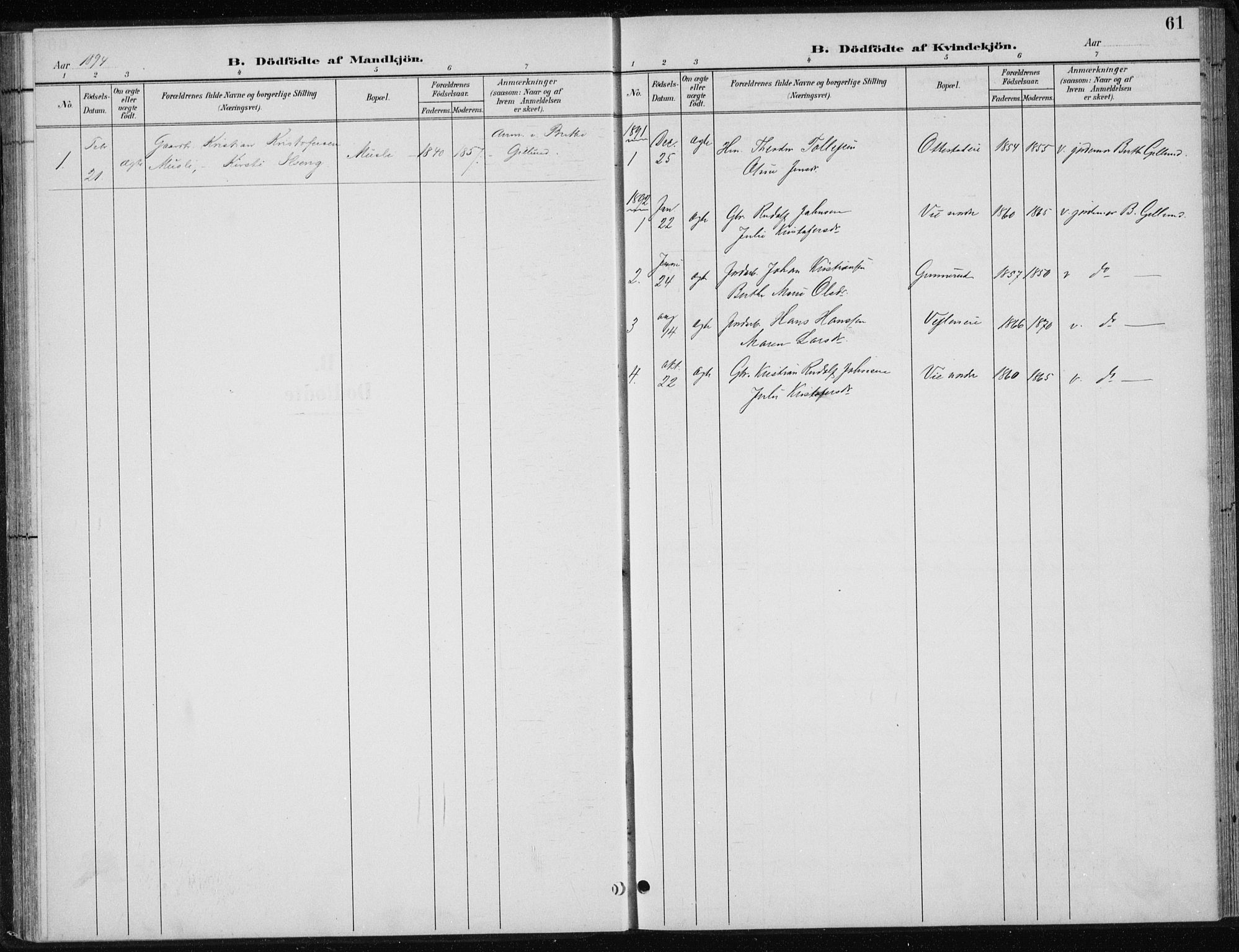 Stange prestekontor, SAH/PREST-002/L/L0010: Parish register (copy) no. 10, 1894-1905, p. 61