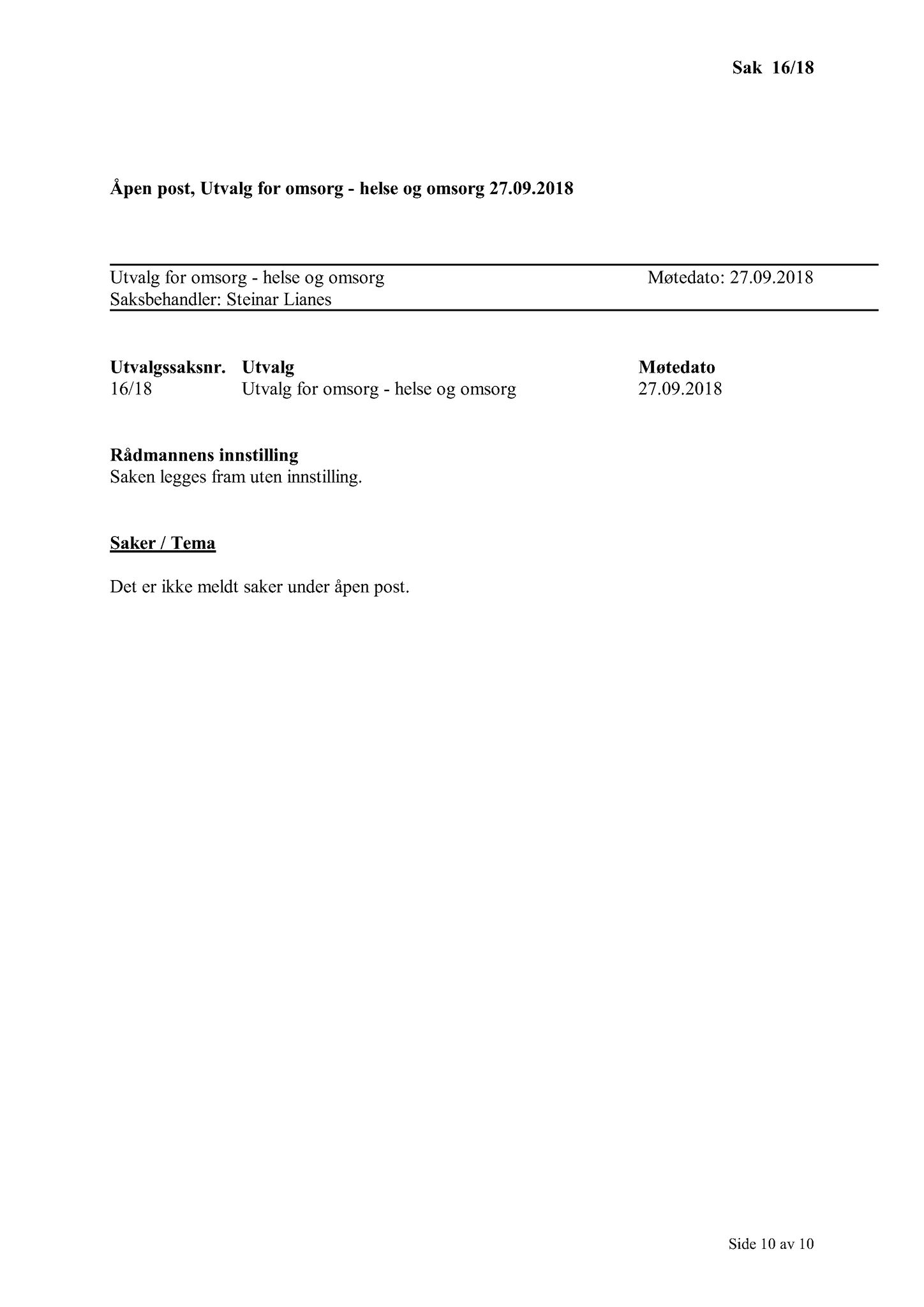Klæbu Kommune, TRKO/KK/05-UOm/L009: Utvalg for omsorg - Møtedokumenter, 2018, p. 156