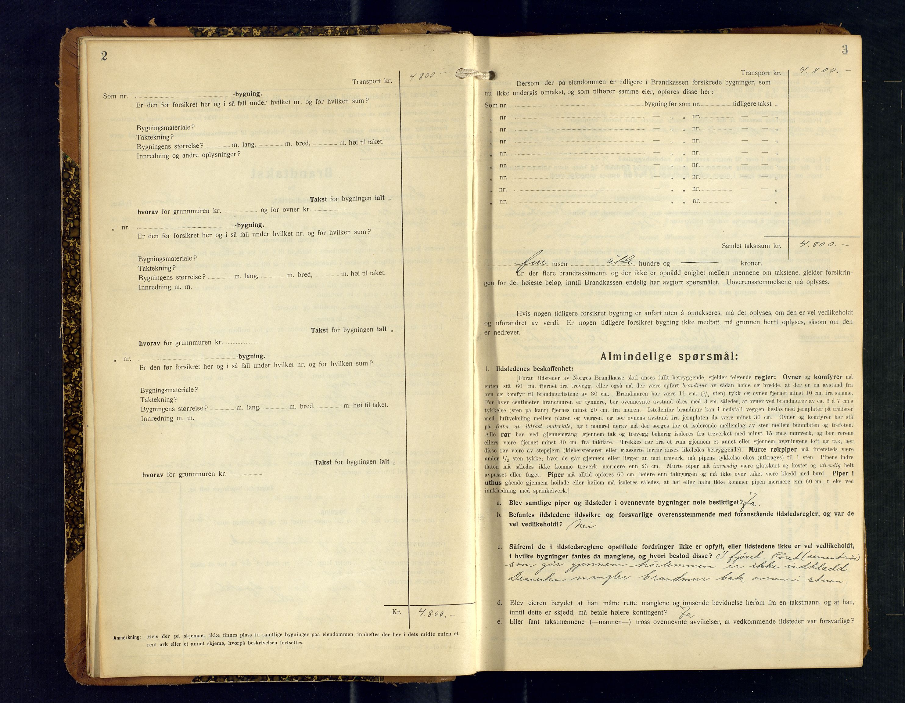 Tromsøysund lensmannskontor, SATØ/SATØ-12/F/Fs/Fsb/L0750: Branntakstprotokoll (S). Med register, 1928-1930, p. 2-3