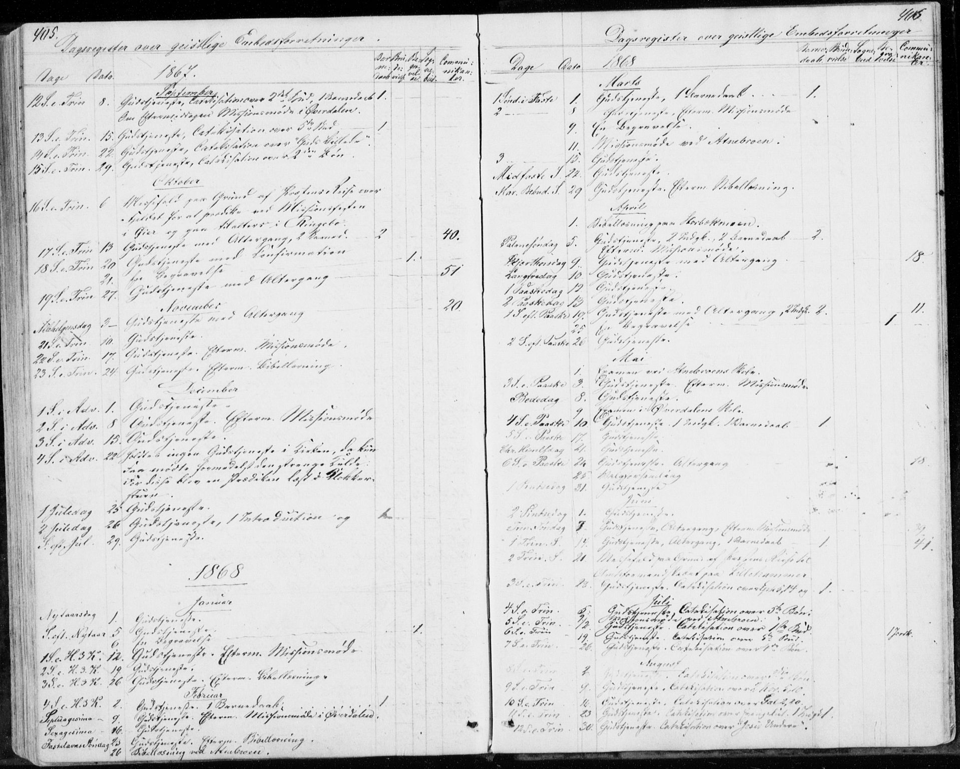 Sollia prestekontor, SAH/PREST-050/H/Ha/Haa/L0001: Parish register (official) no. 1, 1856-1885, p. 405-406