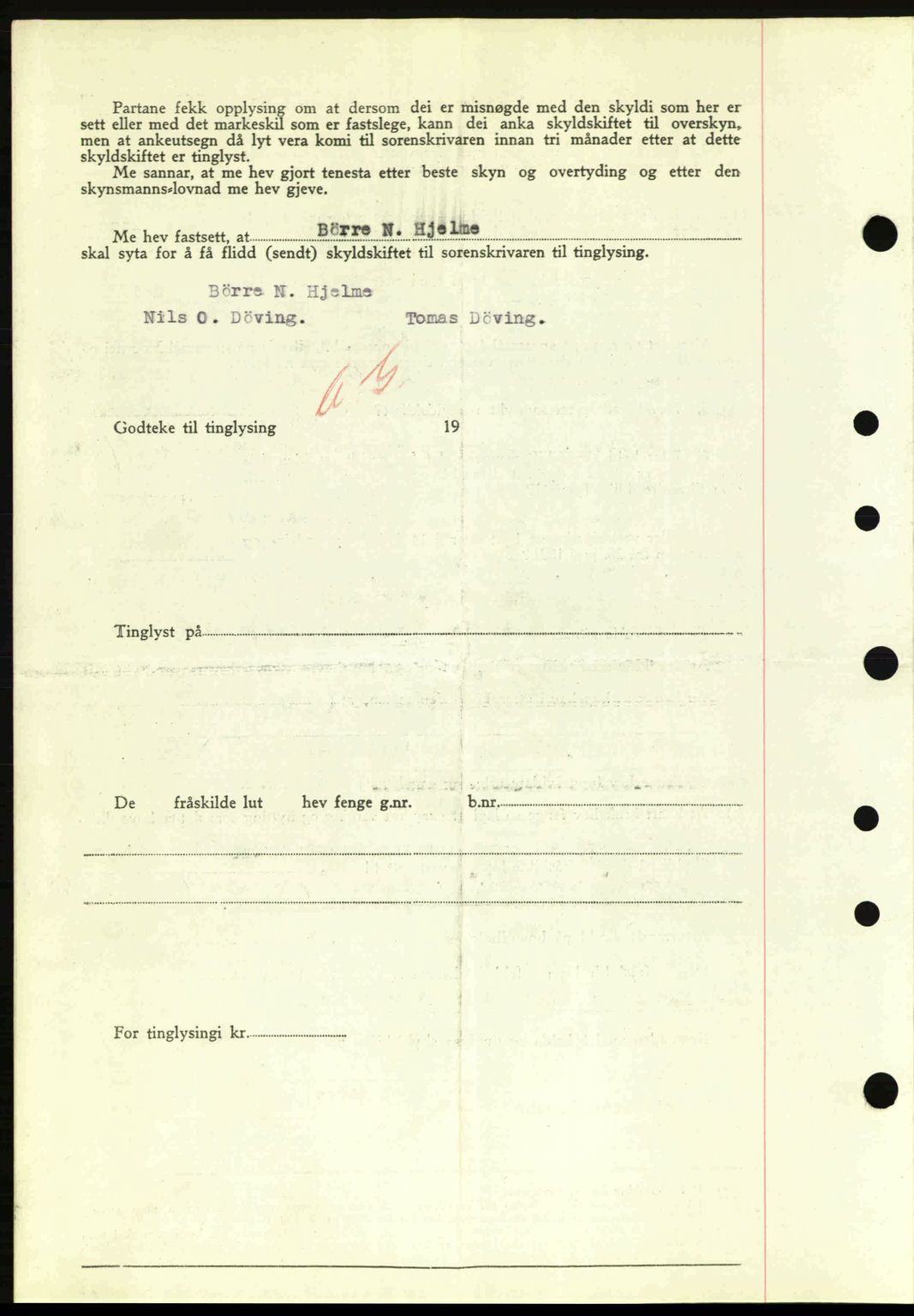 Nordre Sunnmøre sorenskriveri, SAT/A-0006/1/2/2C/2Ca: Mortgage book no. A20a, 1945-1945, Diary no: : 757/1945