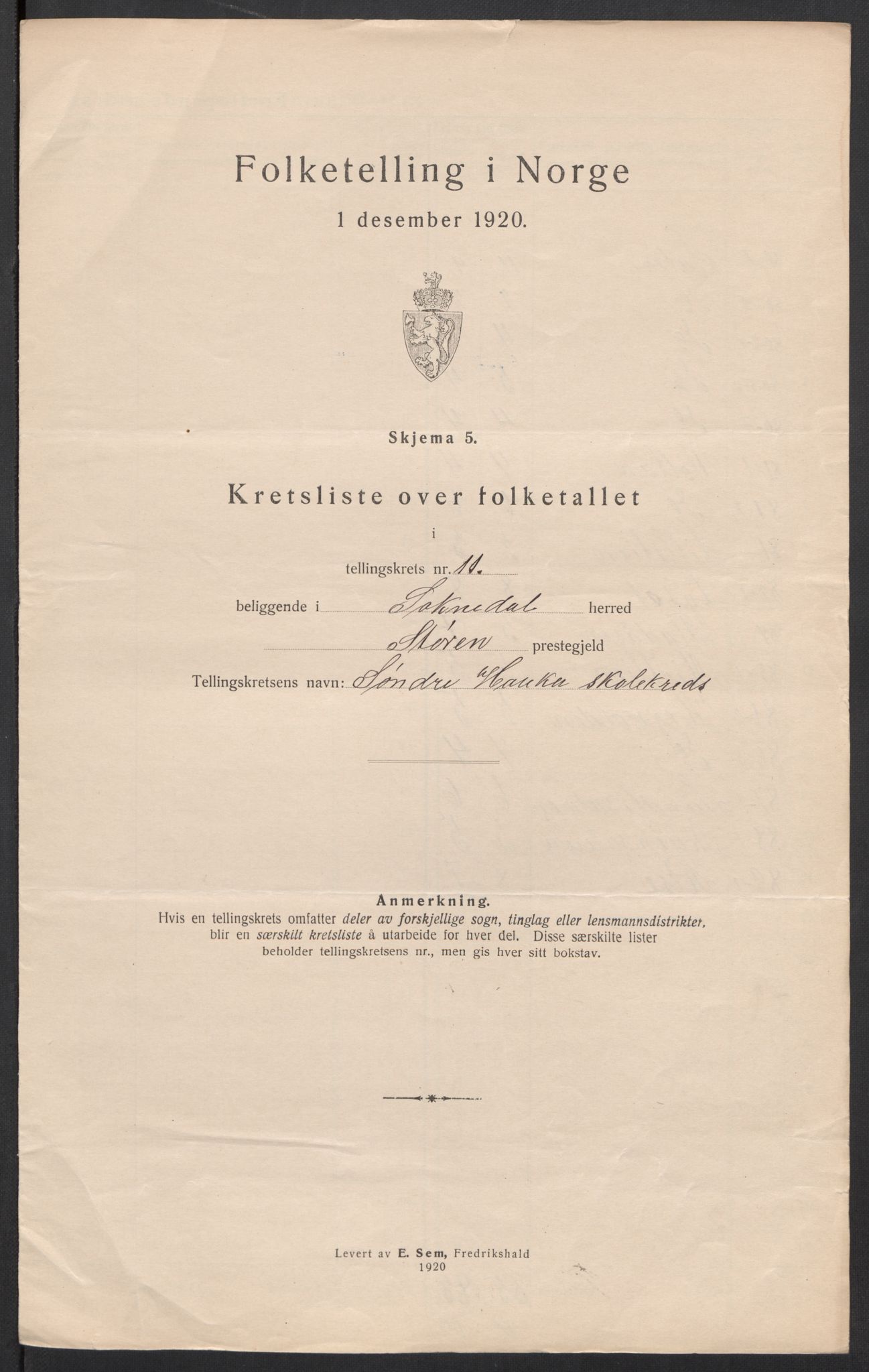 SAT, 1920 census for Soknedal, 1920, p. 37