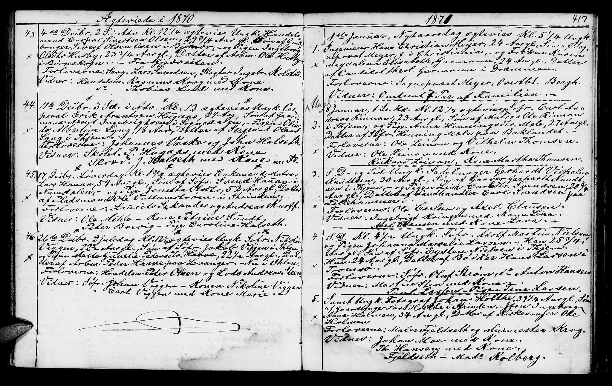 Ministerialprotokoller, klokkerbøker og fødselsregistre - Sør-Trøndelag, SAT/A-1456/602/L0140: Parish register (copy) no. 602C08, 1864-1872, p. 416-417