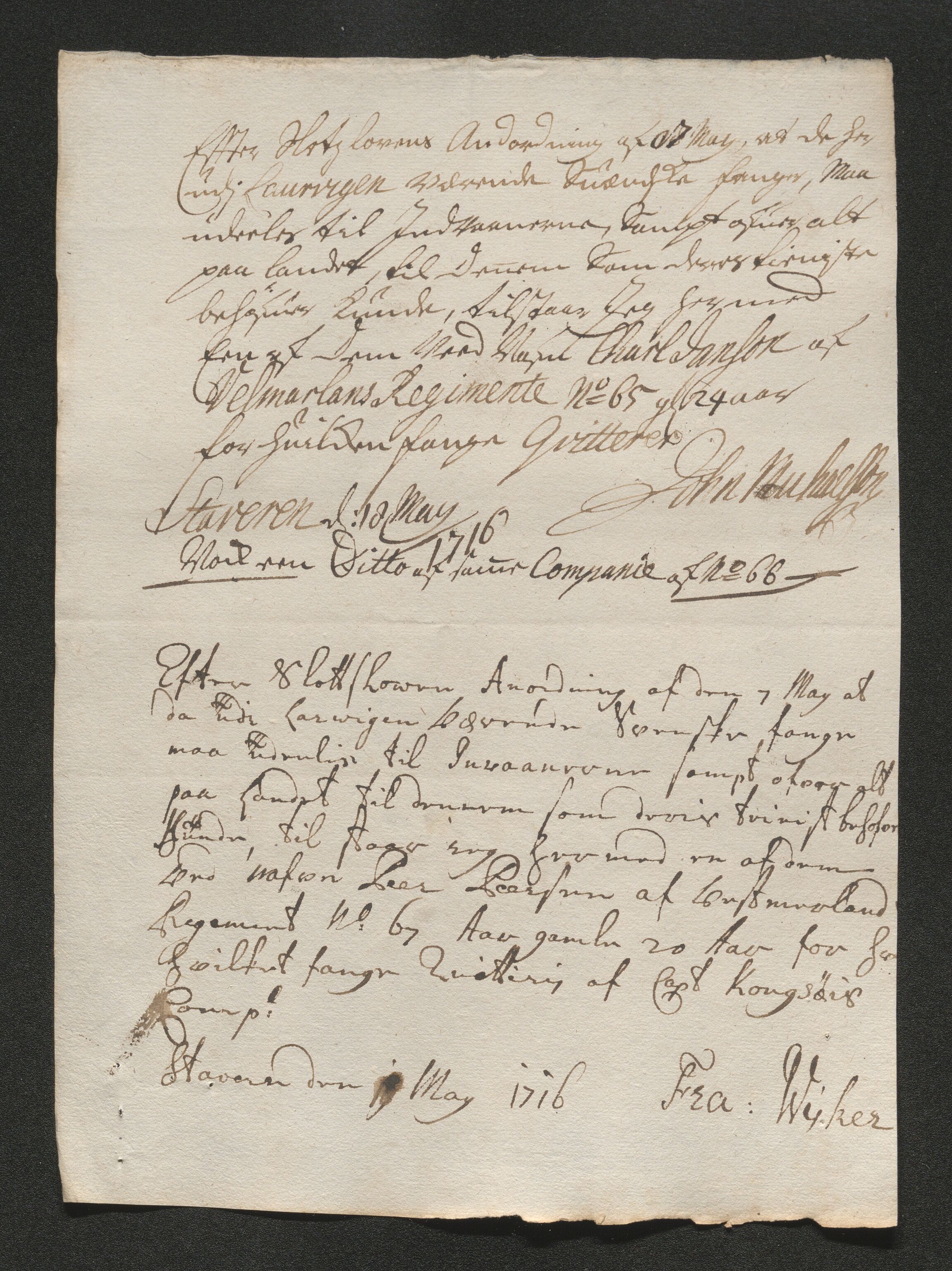 Larvik grevskap, AV/SAKO-A-1056/F/Ff/Ffb/L0018/0001: Brev / Spesielle saker, 1716-1748, p. 144