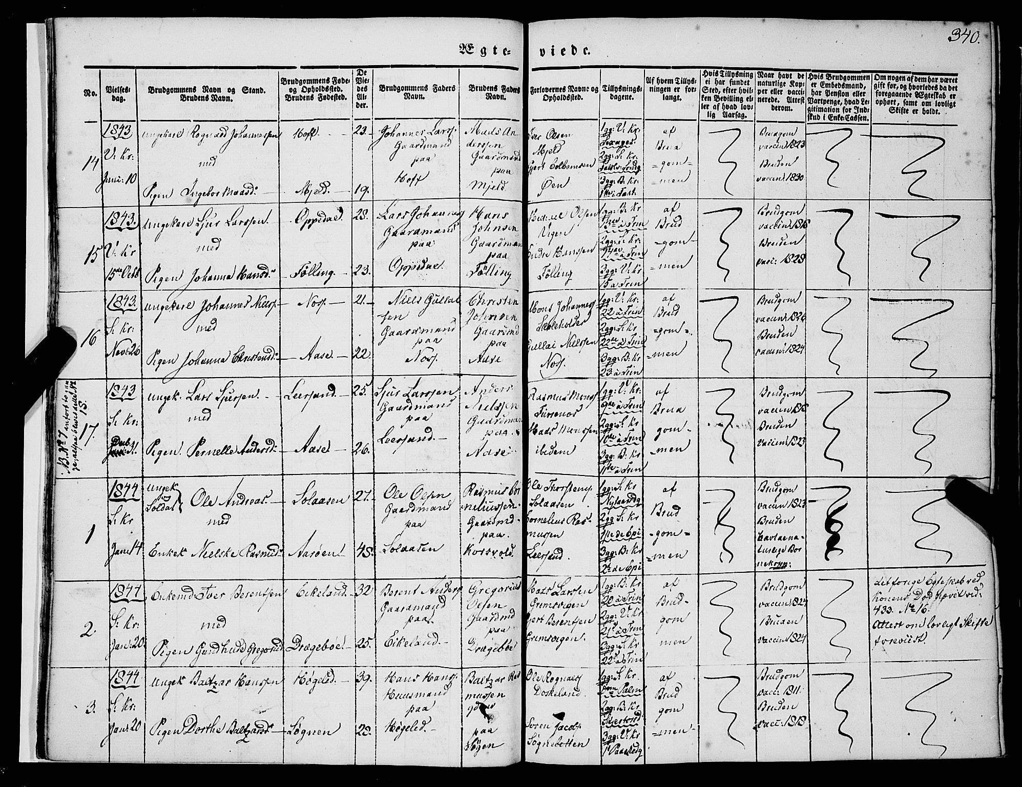 Gaular sokneprestembete, SAB/A-80001/H/Haa: Parish register (official) no. A 4II, 1841-1859, p. 340