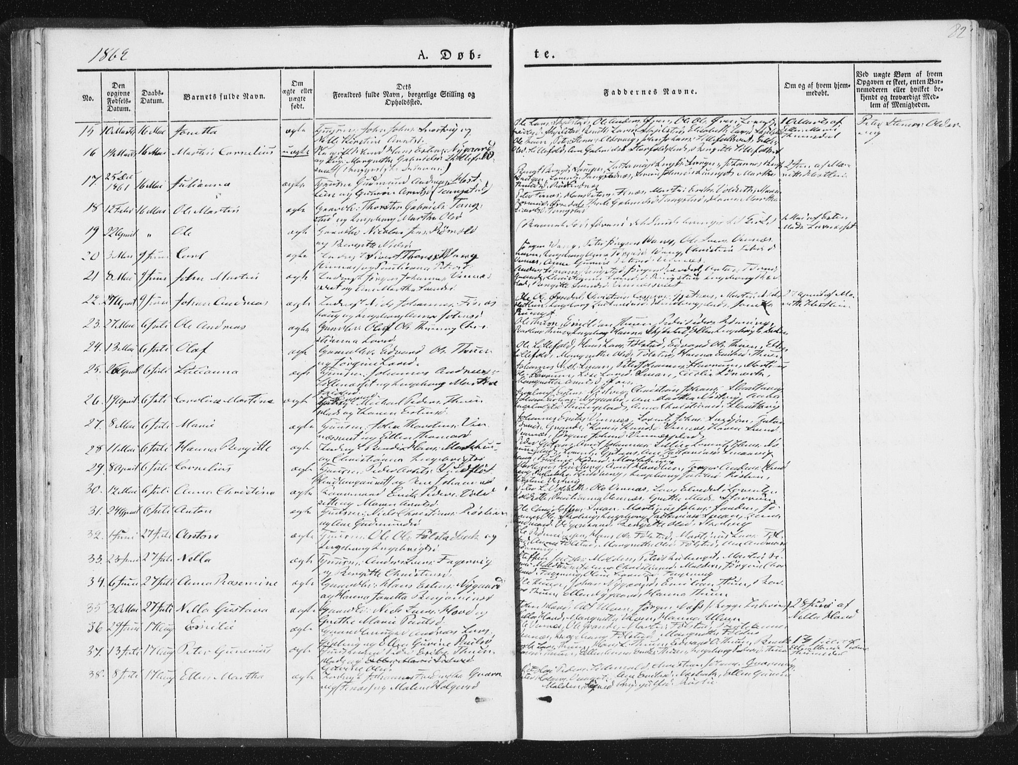 Ministerialprotokoller, klokkerbøker og fødselsregistre - Nord-Trøndelag, SAT/A-1458/744/L0418: Parish register (official) no. 744A02, 1843-1866, p. 82