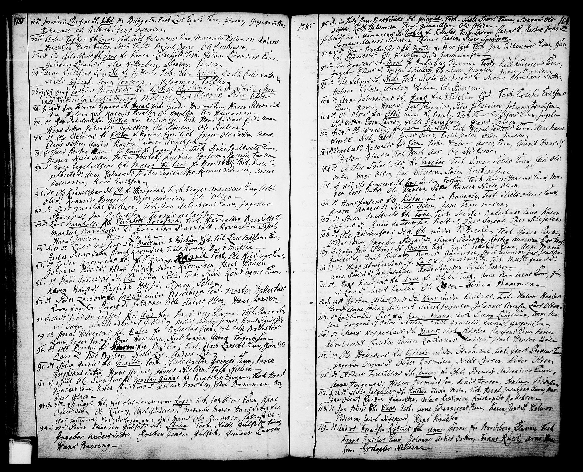 Gjerpen kirkebøker, SAKO/A-265/F/Fa/L0002: Parish register (official) no. I 2, 1747-1795, p. 104