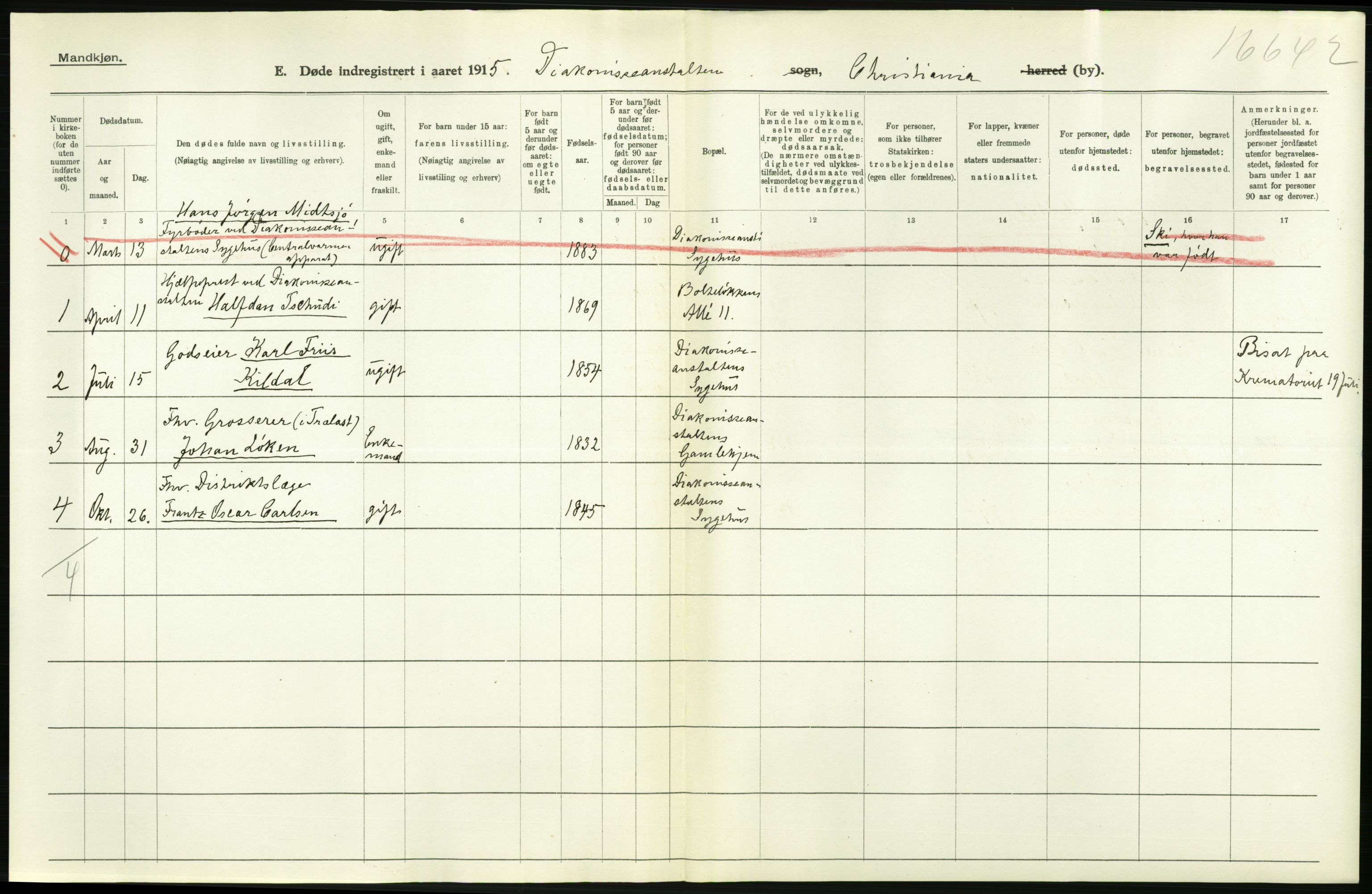 Statistisk sentralbyrå, Sosiodemografiske emner, Befolkning, AV/RA-S-2228/D/Df/Dfb/Dfbe/L0010: Kristiania: Døde, dødfødte., 1915, p. 380