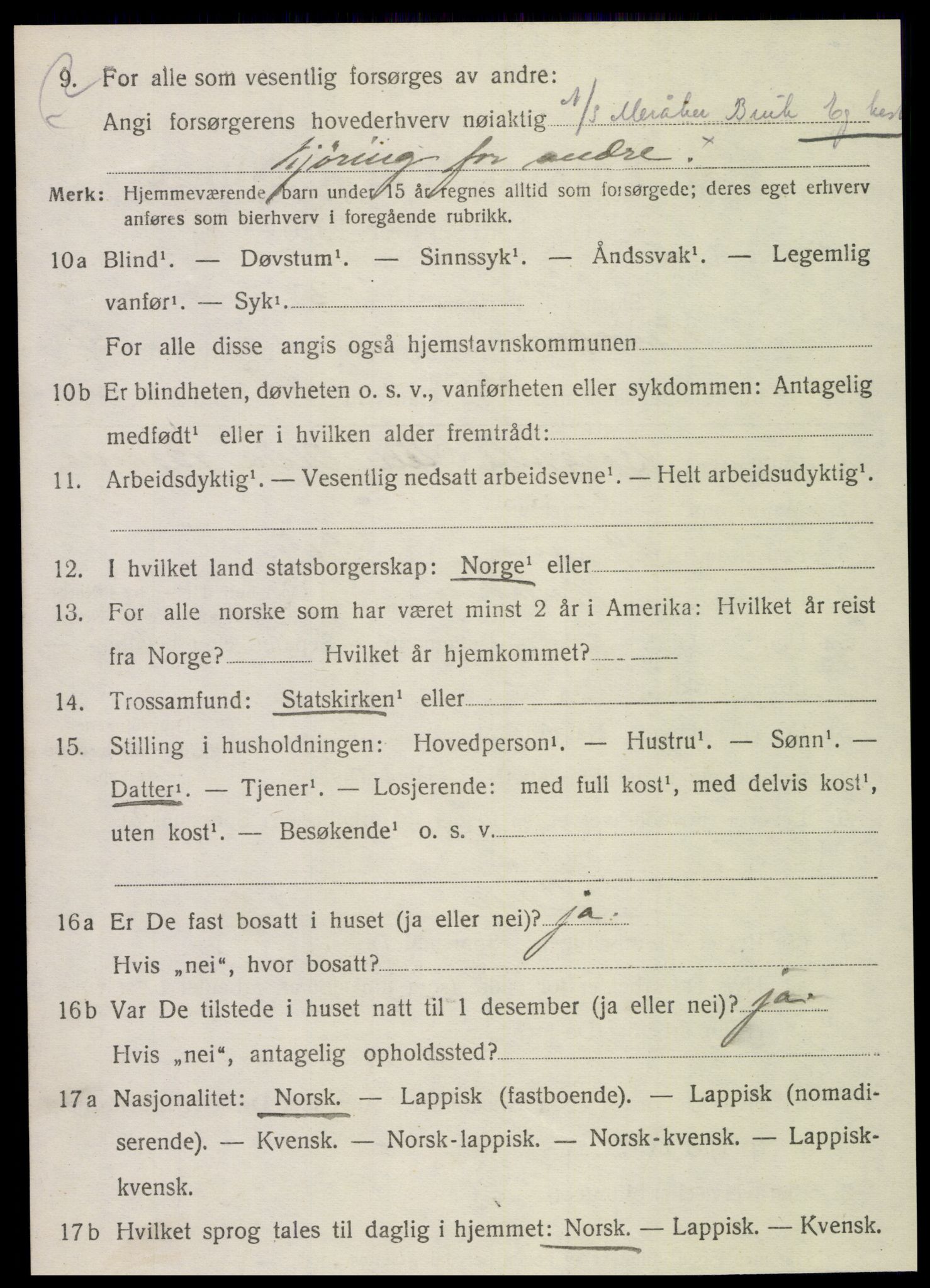 SAT, 1920 census for Meråker, 1920, p. 4021