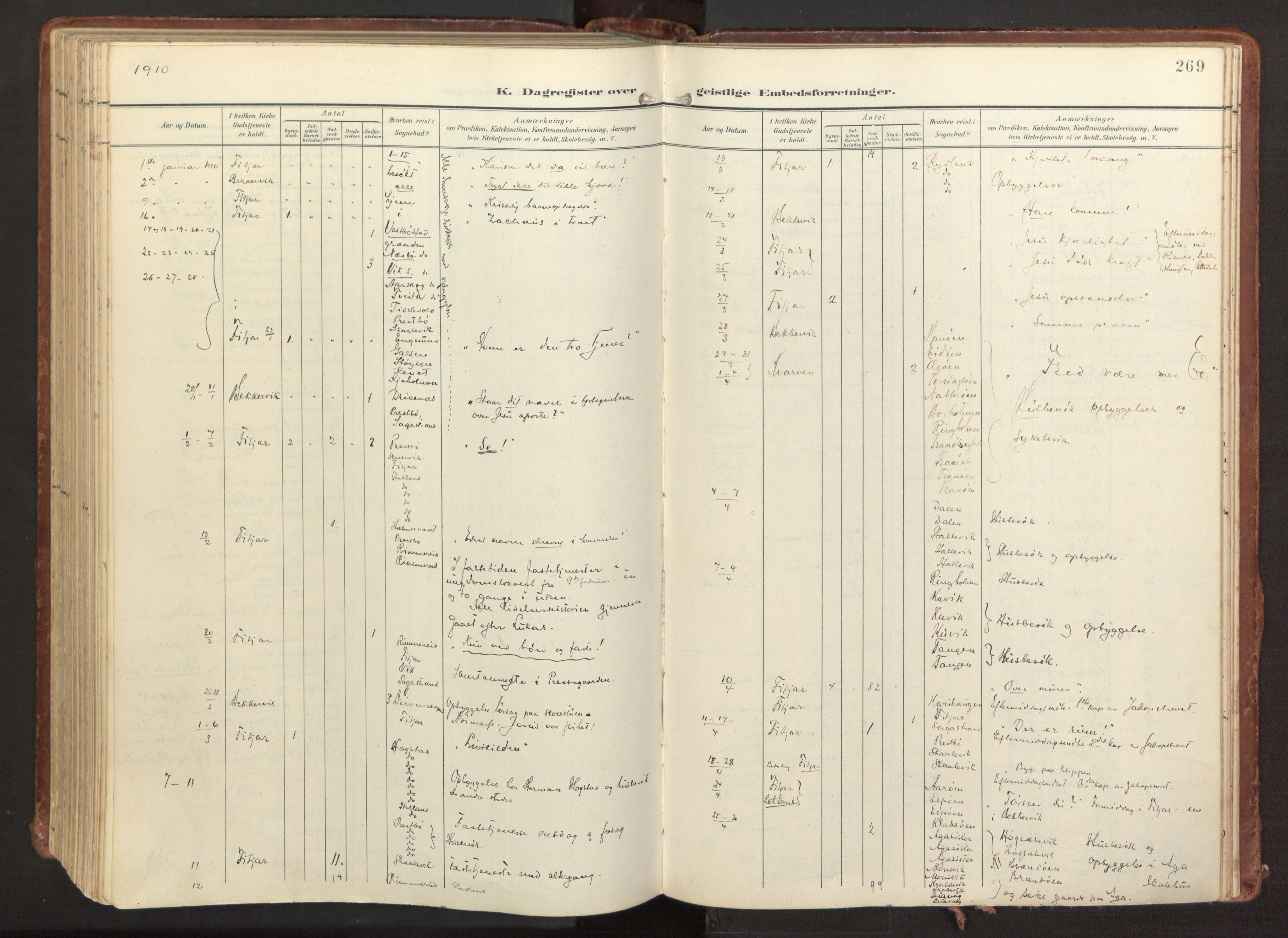 Fitjar sokneprestembete, SAB/A-99926: Parish register (official) no. A 3, 1900-1918, p. 269