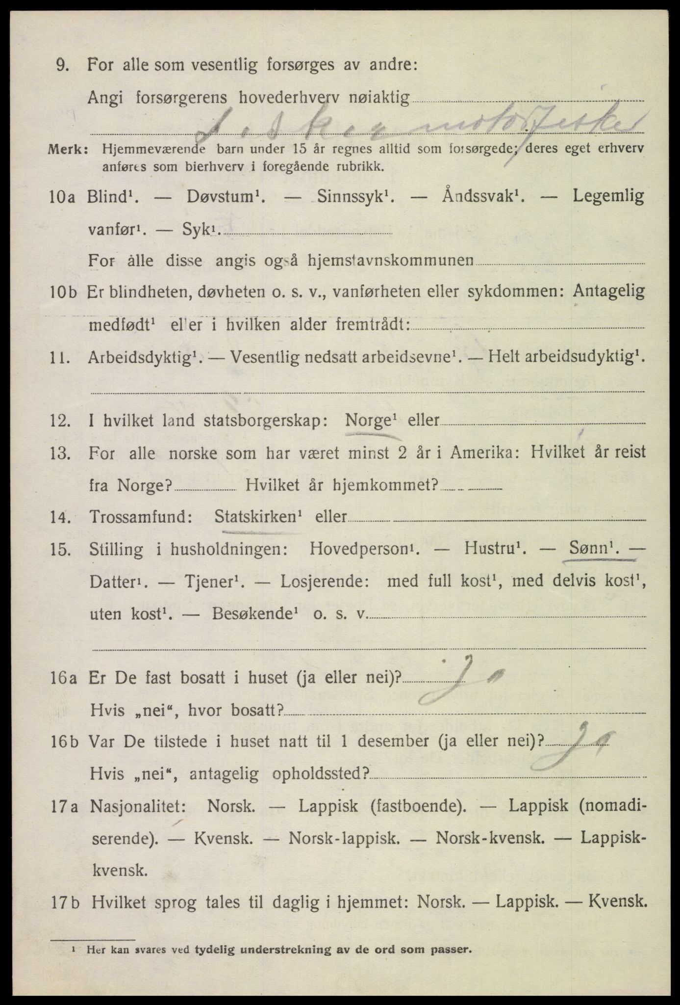 SAT, 1920 census for Øksnes, 1920, p. 2405