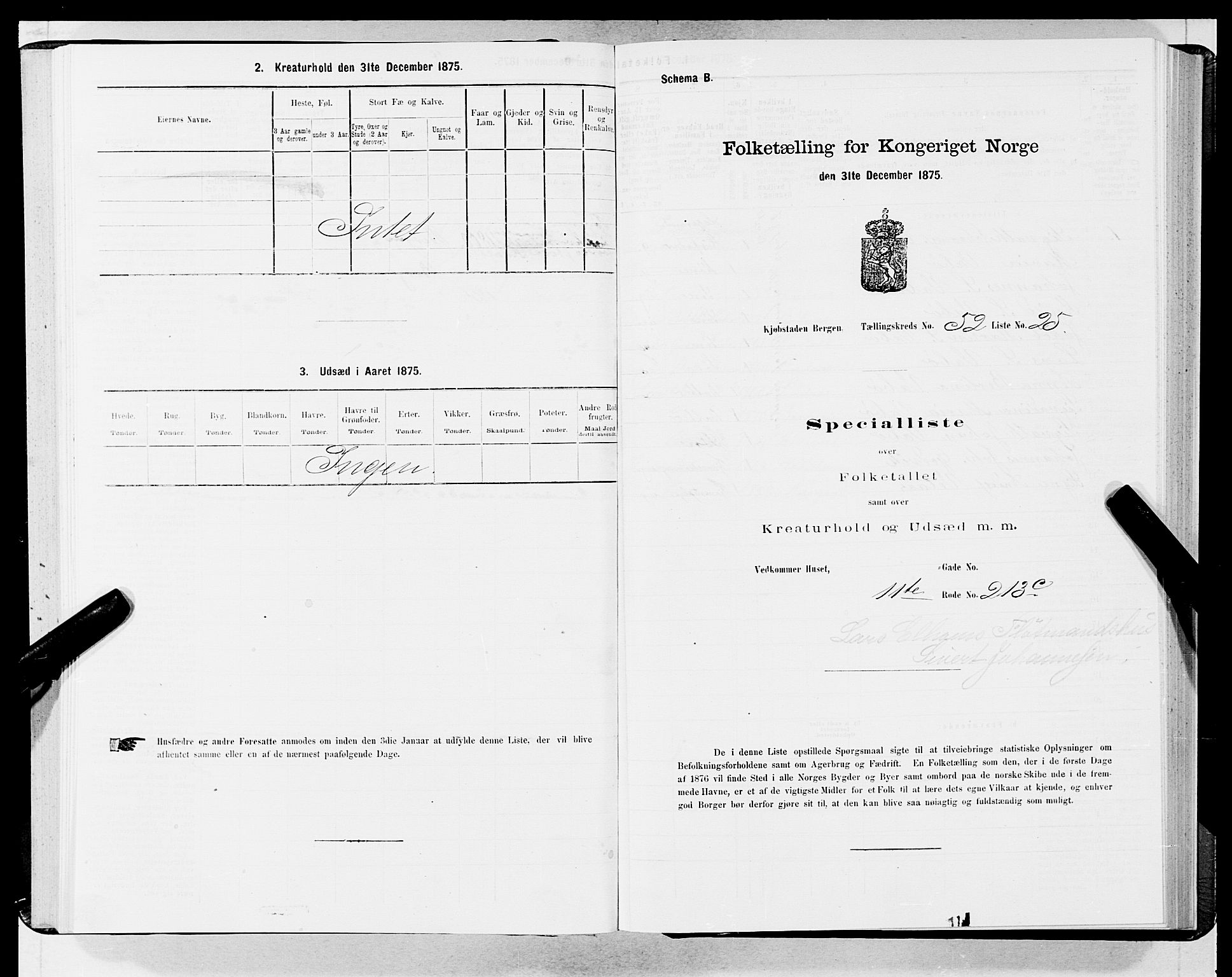 SAB, 1875 census for 1301 Bergen, 1875, p. 2775