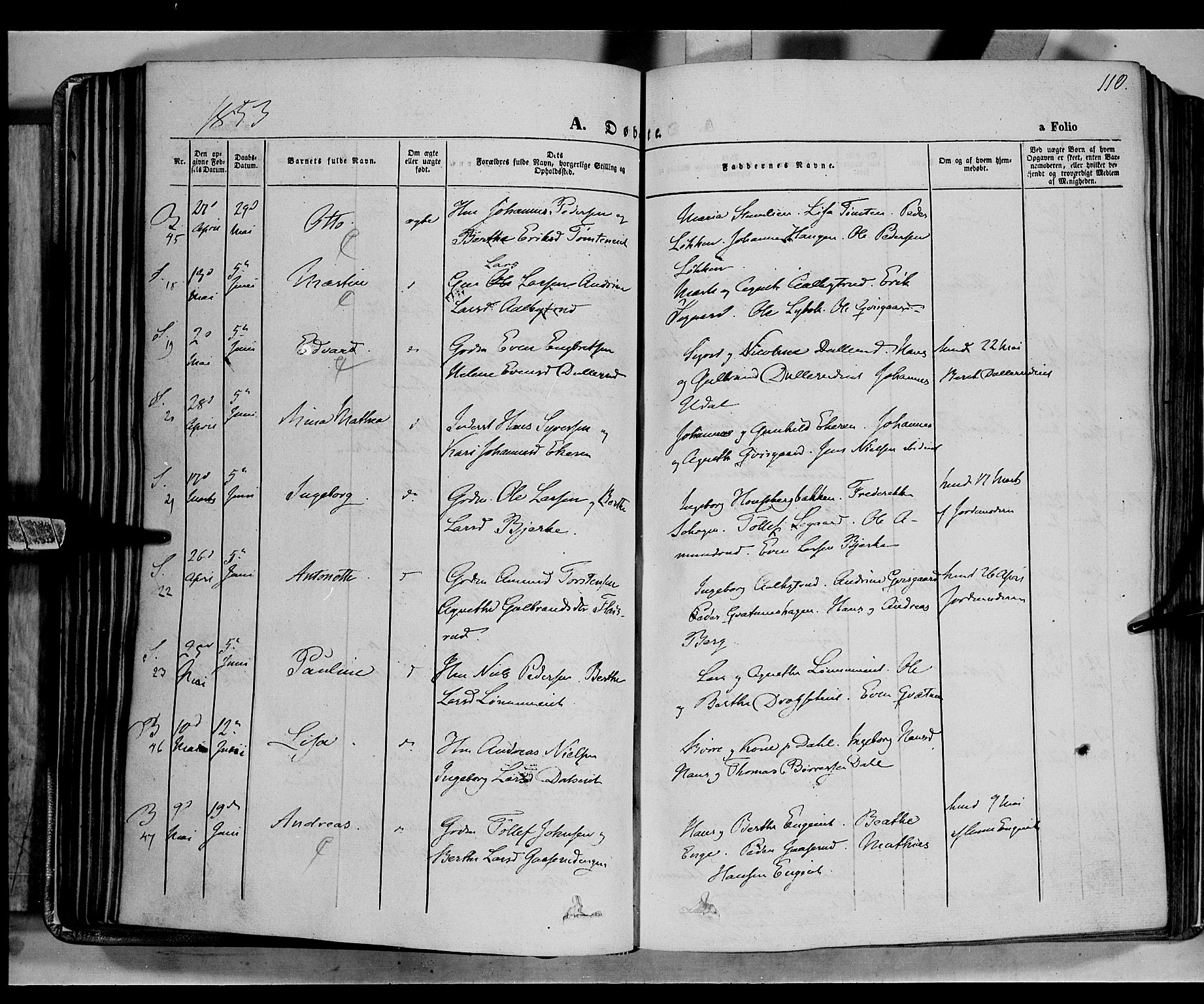 Biri prestekontor, SAH/PREST-096/H/Ha/Haa/L0005: Parish register (official) no. 5, 1843-1854, p. 110