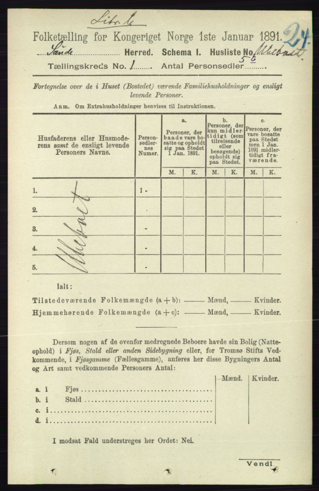 RA, 1891 census for 0822 Sauherad, 1891, p. 38