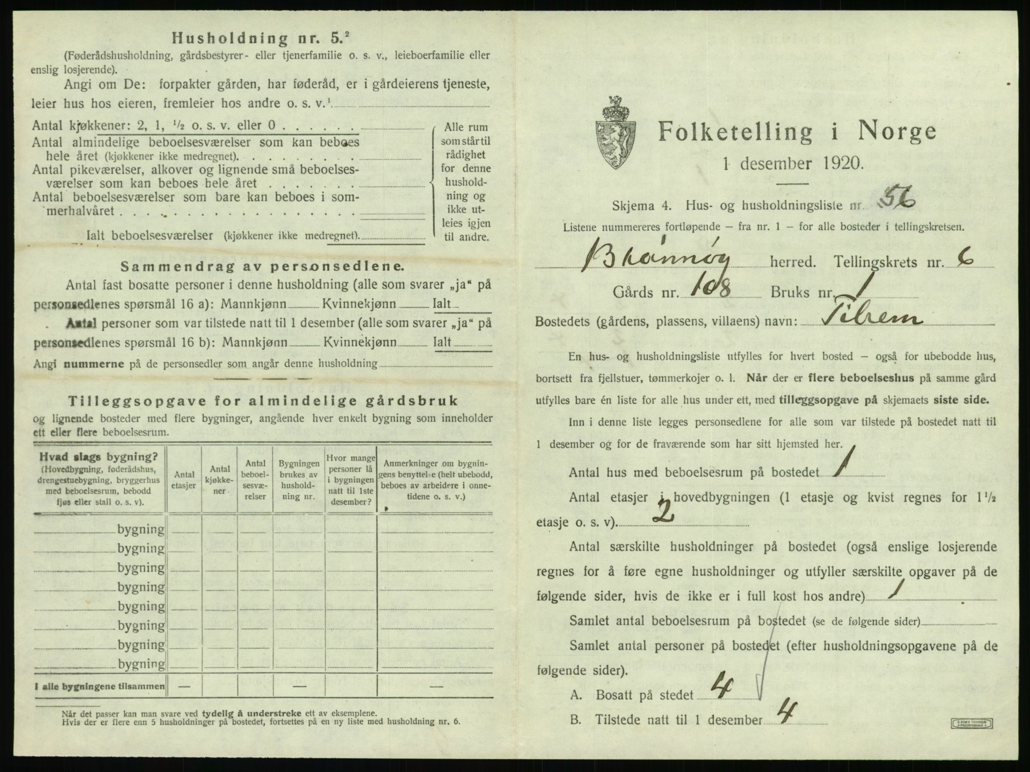 SAT, 1920 census for Brønnøy, 1920, p. 616