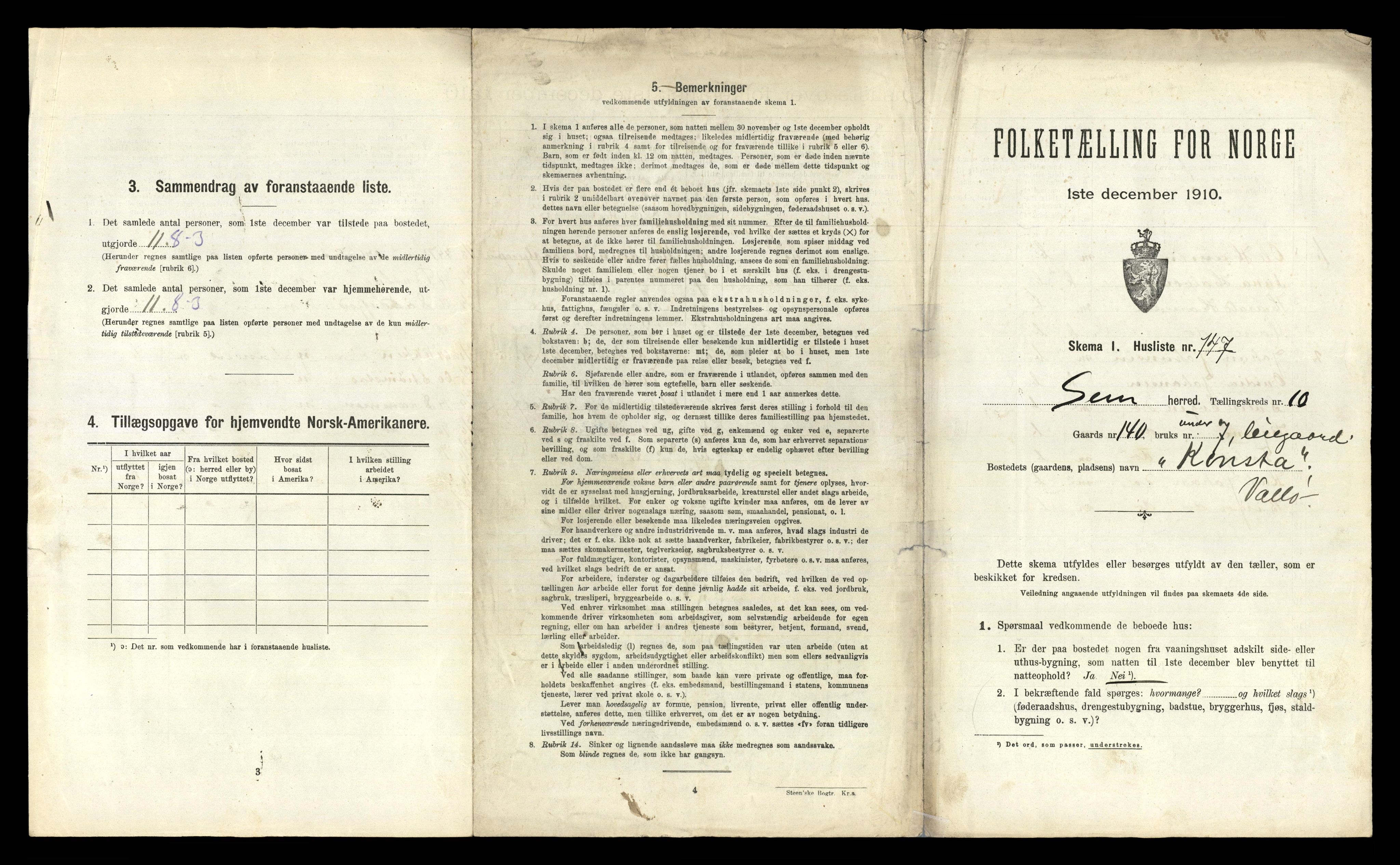 RA, 1910 census for Sem, 1910, p. 1896