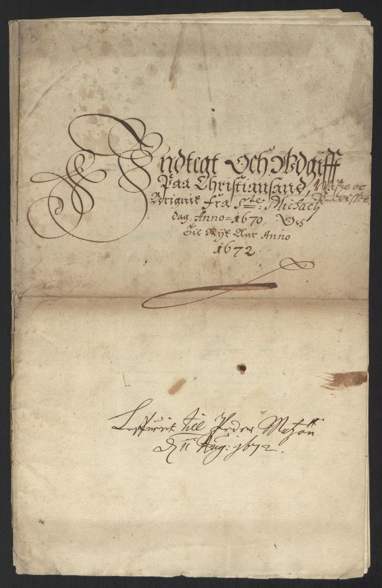 Rentekammeret inntil 1814, Reviderte regnskaper, Byregnskaper, RA/EA-4066/R/Rm/L0284: [M17] Sikt og sakefall, 1658-1680, p. 52