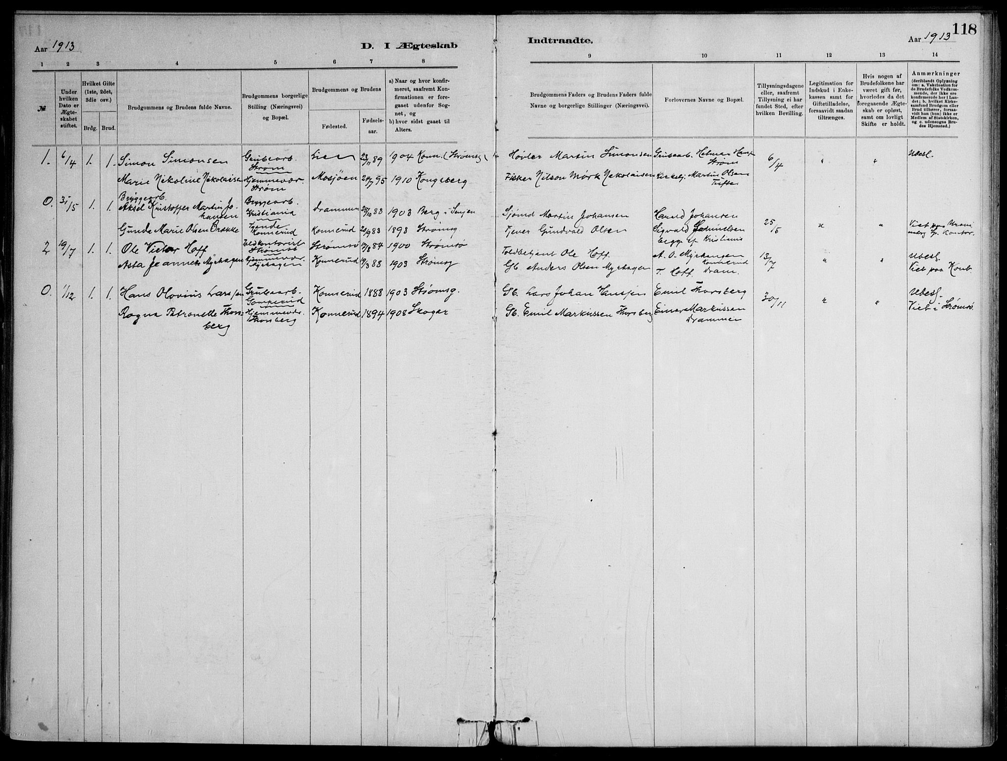 Skoger kirkebøker, AV/SAKO-A-59/F/Fb/L0001: Parish register (official) no. II 1, 1885-1913, p. 118