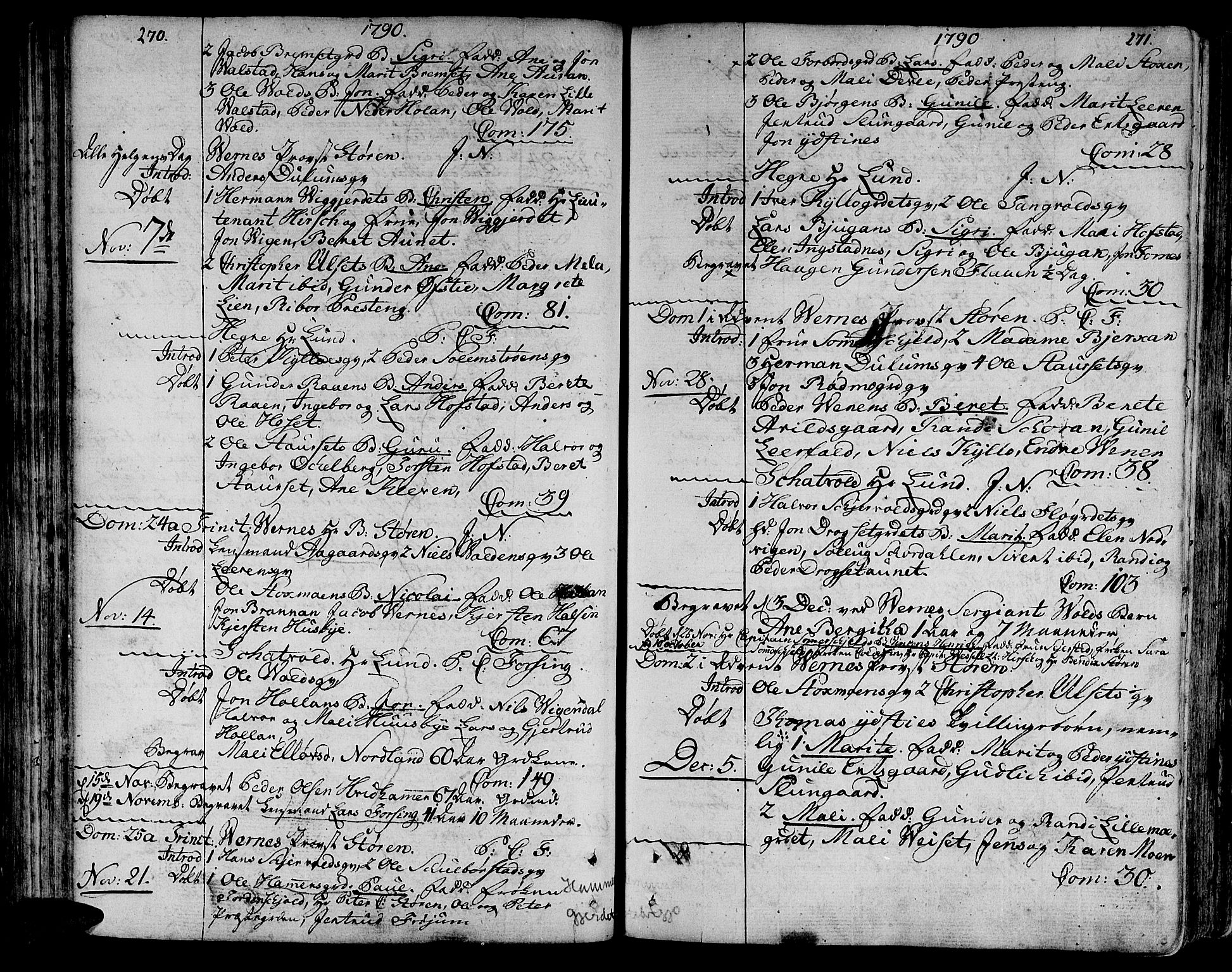 Ministerialprotokoller, klokkerbøker og fødselsregistre - Nord-Trøndelag, SAT/A-1458/709/L0059: Parish register (official) no. 709A06, 1781-1797, p. 270-271