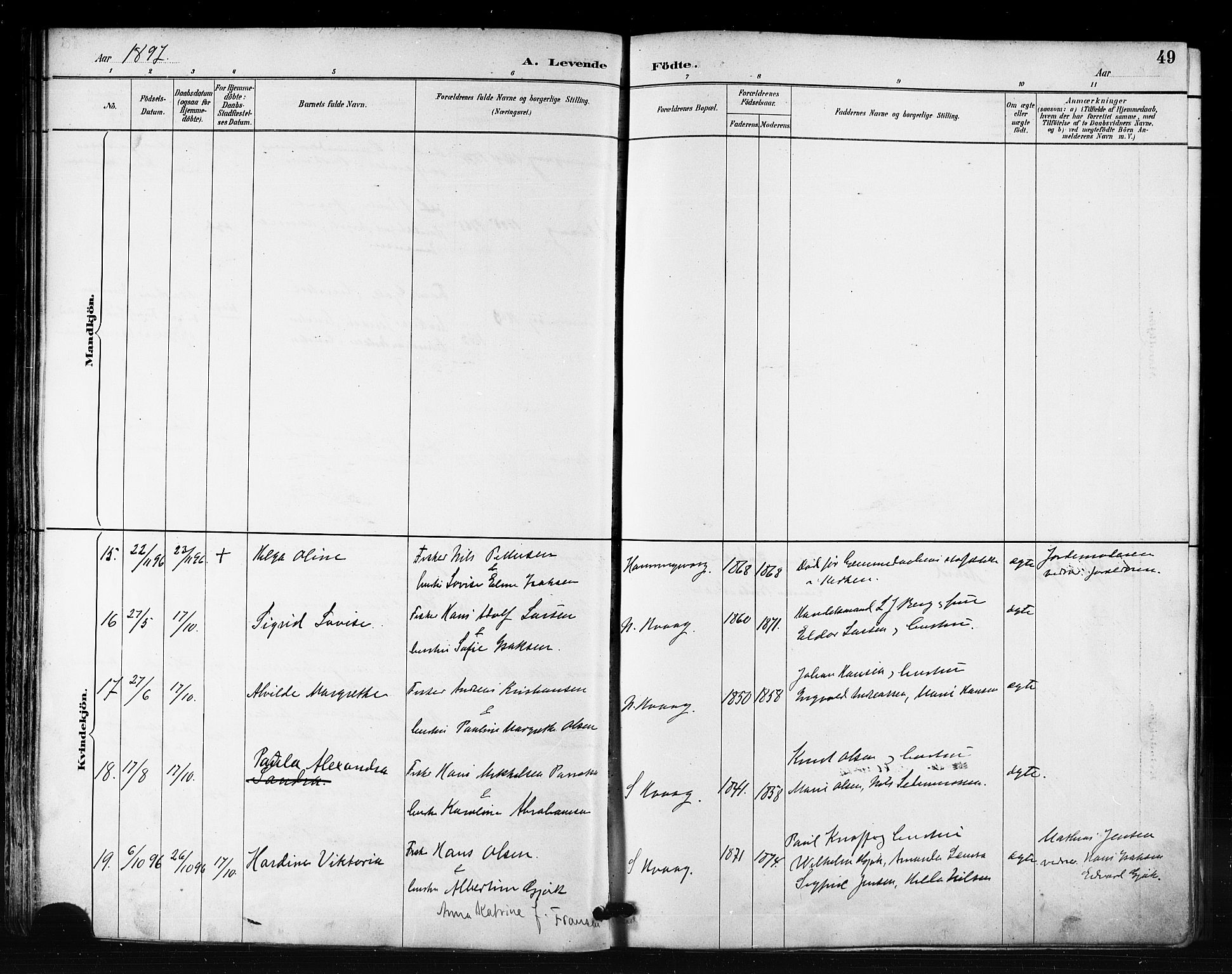 Måsøy sokneprestkontor, SATØ/S-1348/H/Ha/L0007kirke: Parish register (official) no. 7, 1887-1899, p. 49