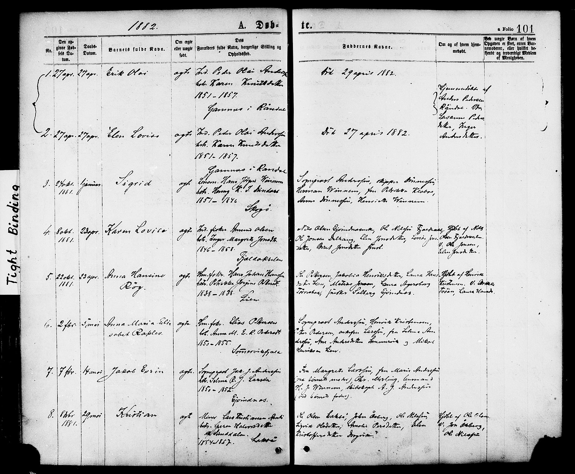 Ministerialprotokoller, klokkerbøker og fødselsregistre - Nordland, AV/SAT-A-1459/863/L0897: Parish register (official) no. 863A09, 1872-1886, p. 101