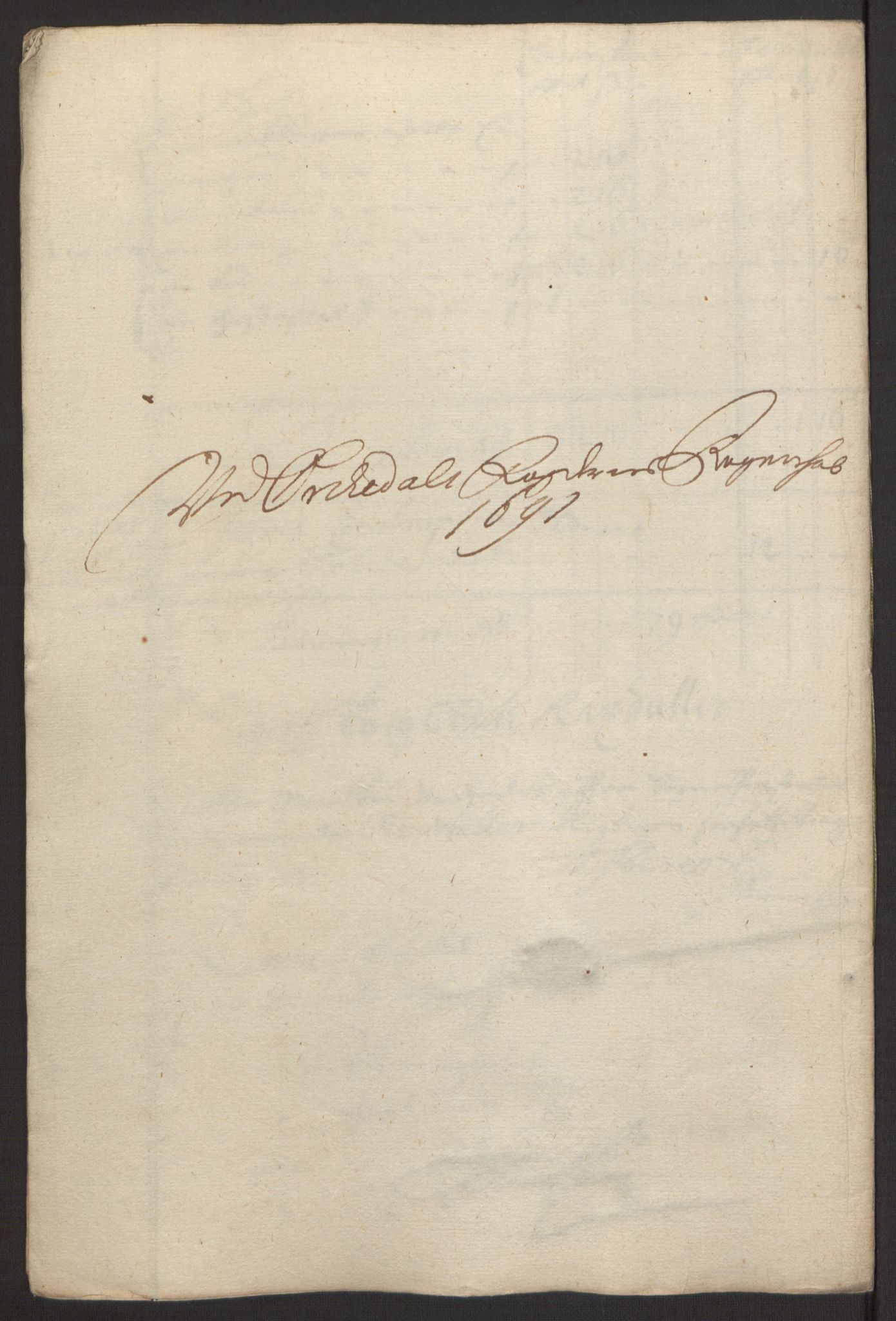 Rentekammeret inntil 1814, Reviderte regnskaper, Fogderegnskap, AV/RA-EA-4092/R58/L3937: Fogderegnskap Orkdal, 1691-1692, p. 86