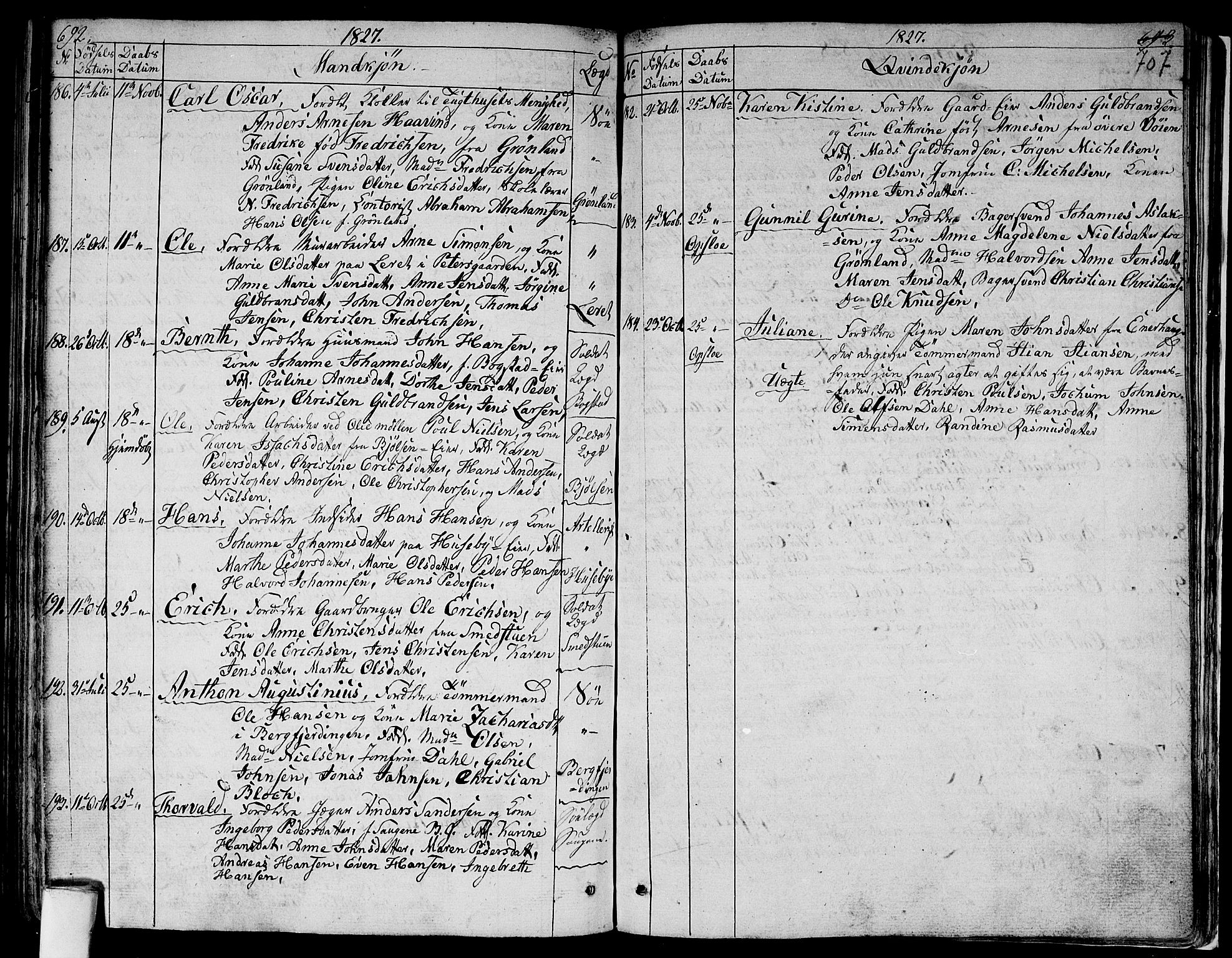 Aker prestekontor kirkebøker, SAO/A-10861/G/L0004: Parish register (copy) no. 4, 1819-1829, p. 707