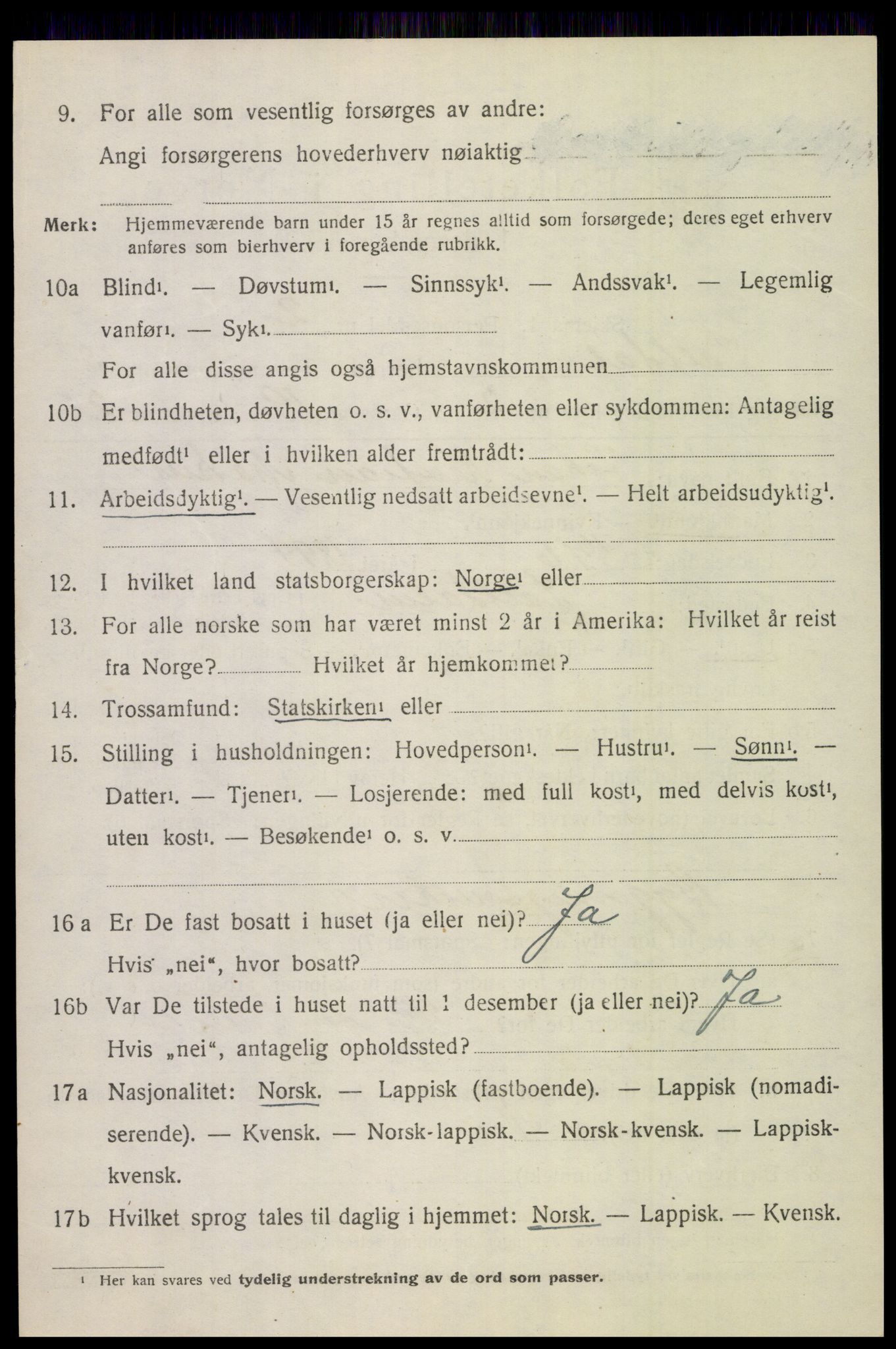 SAT, 1920 census for Saltdal, 1920, p. 6442