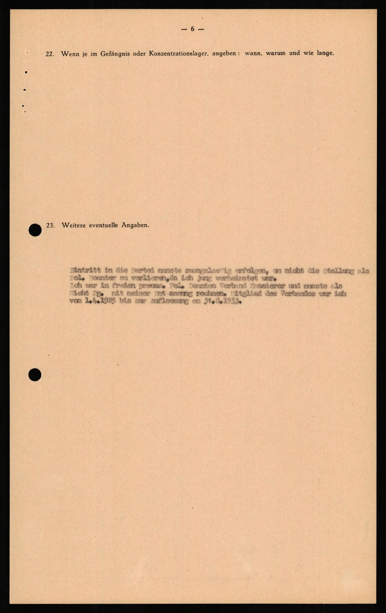 Forsvaret, Forsvarets overkommando II, RA/RAFA-3915/D/Db/L0021: CI Questionaires. Tyske okkupasjonsstyrker i Norge. Tyskere., 1945-1946, p. 154