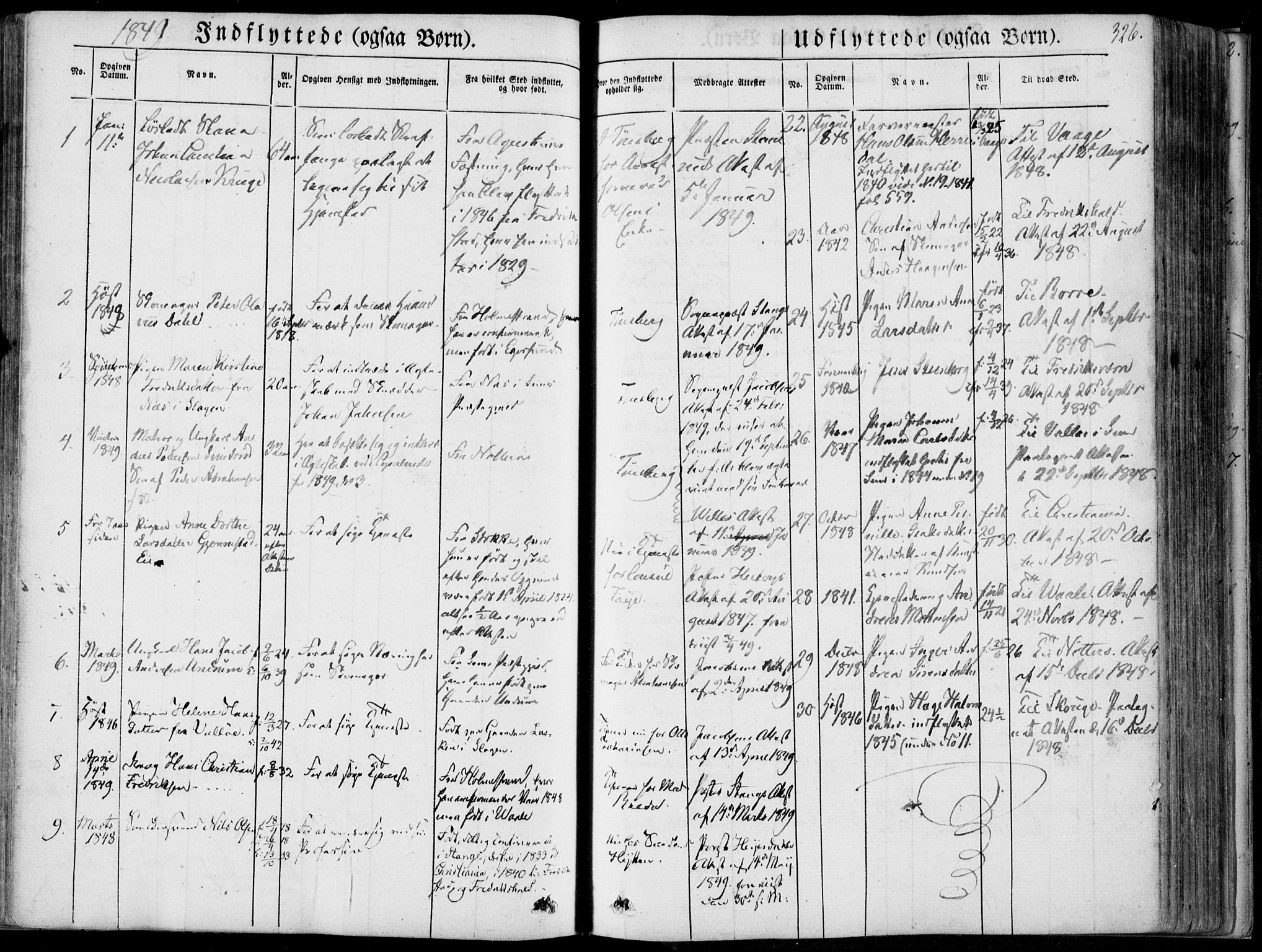 Tønsberg kirkebøker, AV/SAKO-A-330/F/Fa/L0007: Parish register (official) no. I 7, 1845-1854, p. 326