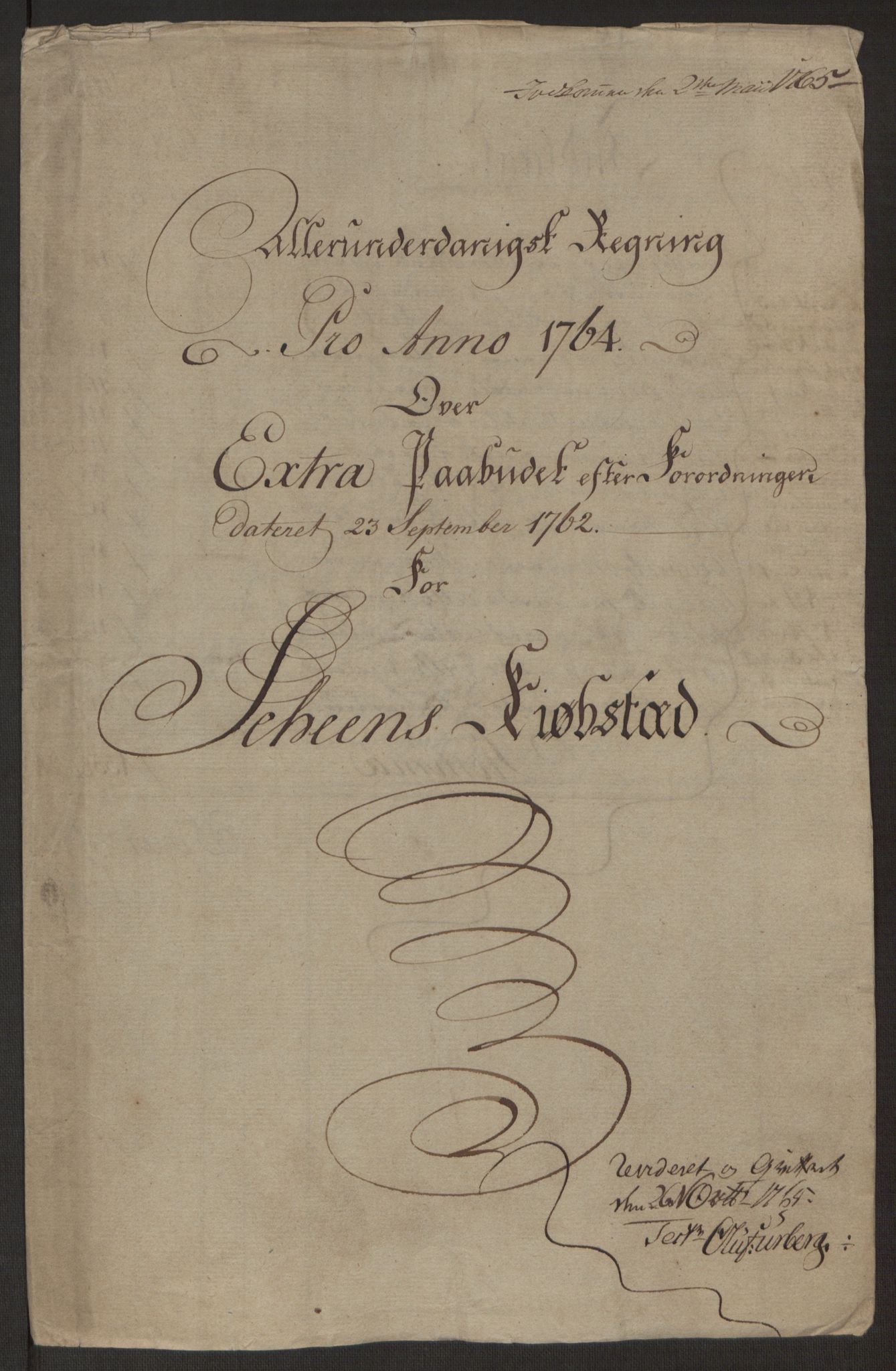 Rentekammeret inntil 1814, Reviderte regnskaper, Byregnskaper, RA/EA-4066/R/Rj/L0198/0001: [J4] Kontribusjonsregnskap / Ekstraskatt, 1762-1768, p. 175