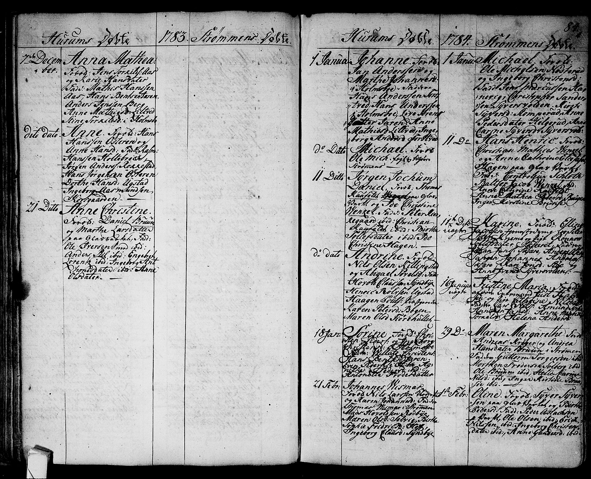 Hurum kirkebøker, AV/SAKO-A-229/F/Fa/L0007: Parish register (official) no. 7, 1771-1810, p. 84