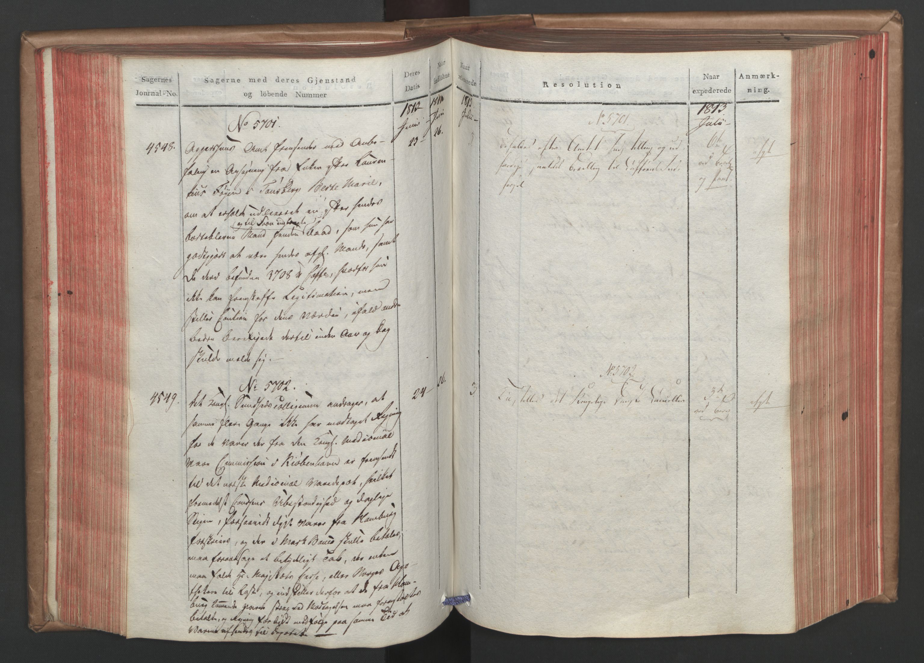 Stattholderembetet 1810-1814, 1. kontor (Kontor A), RA/EA-2872/Ab/L0006: Referatprotokoll,  j.nr. 4244-5022,  l.nr. 5322-6289, 1813, p. 114