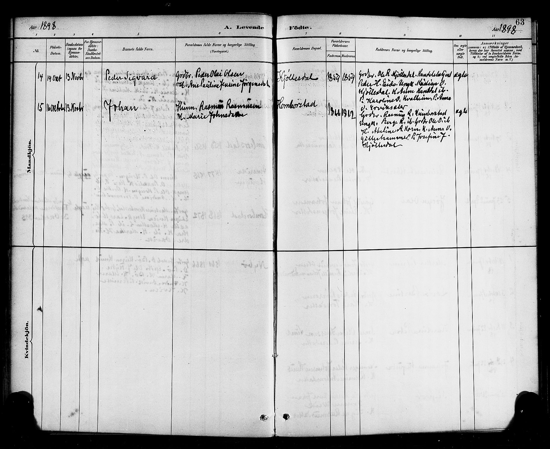 Davik sokneprestembete, AV/SAB-A-79701/H/Haa/Haab/L0001: Parish register (official) no. B 1, 1882-1900, p. 63