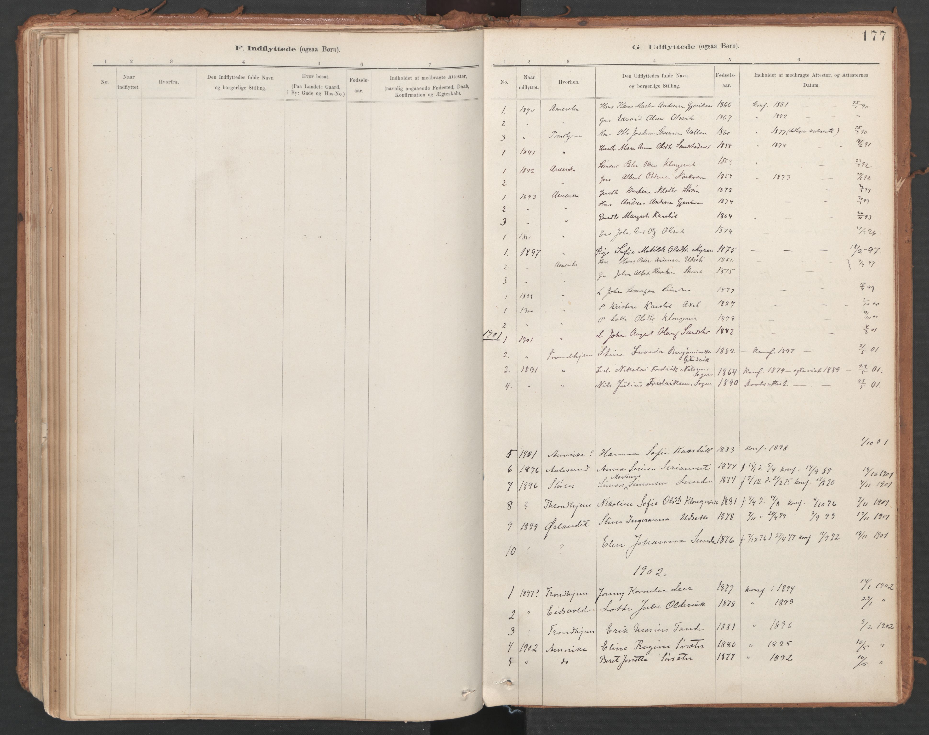 Ministerialprotokoller, klokkerbøker og fødselsregistre - Sør-Trøndelag, SAT/A-1456/639/L0572: Parish register (official) no. 639A01, 1890-1920, p. 177