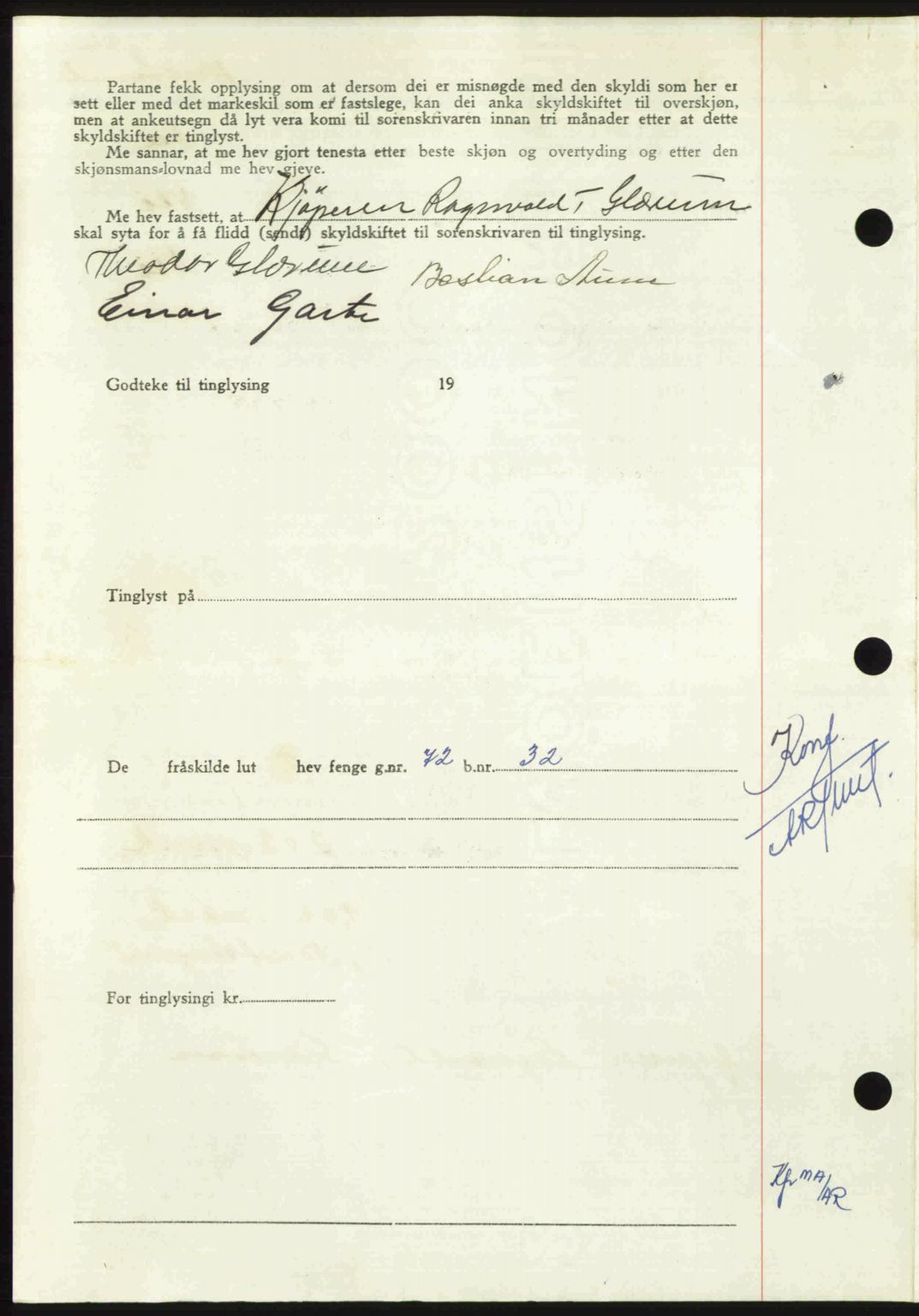 Nordmøre sorenskriveri, AV/SAT-A-4132/1/2/2Ca: Mortgage book no. A113, 1949-1950, Diary no: : 3281/1949