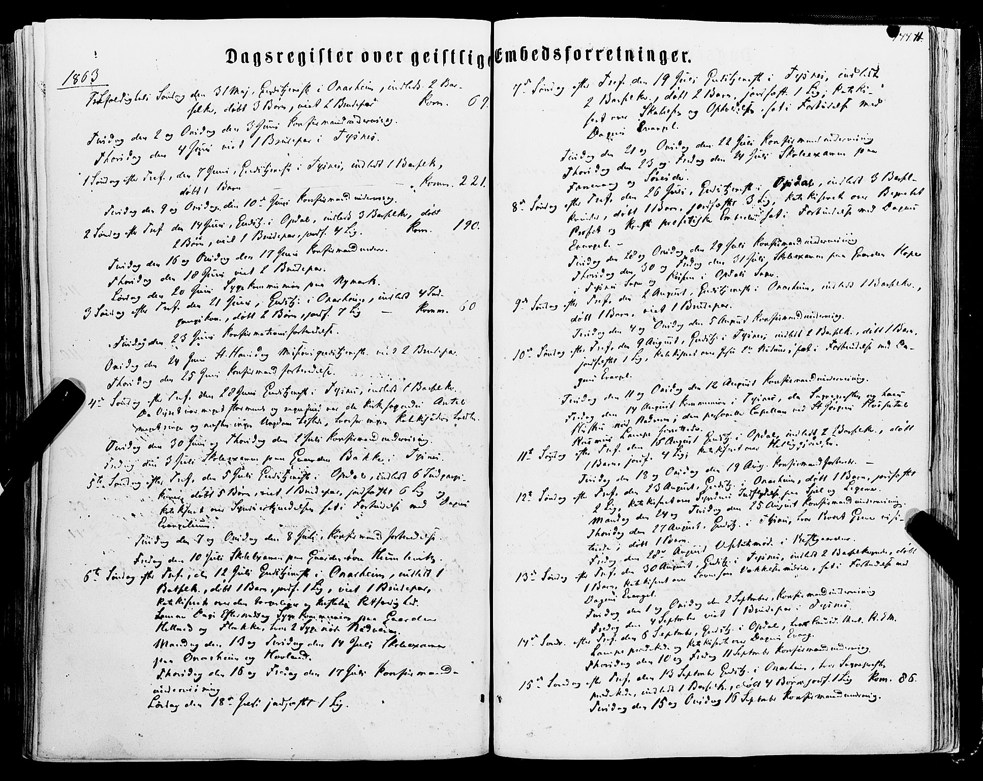 Tysnes sokneprestembete, SAB/A-78601/H/Haa: Parish register (official) no. A 11, 1860-1871, p. 444