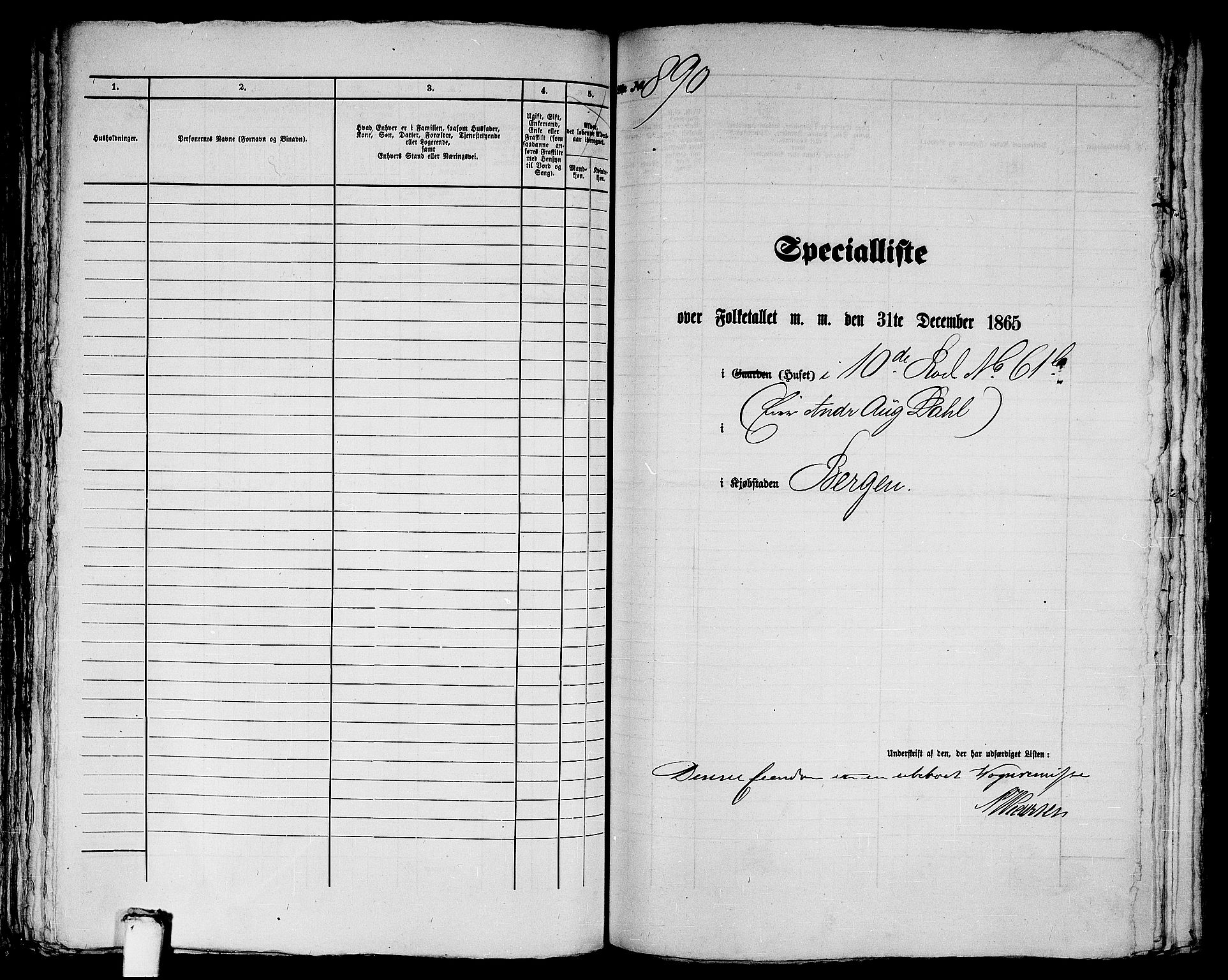 RA, 1865 census for Bergen, 1865, p. 1842