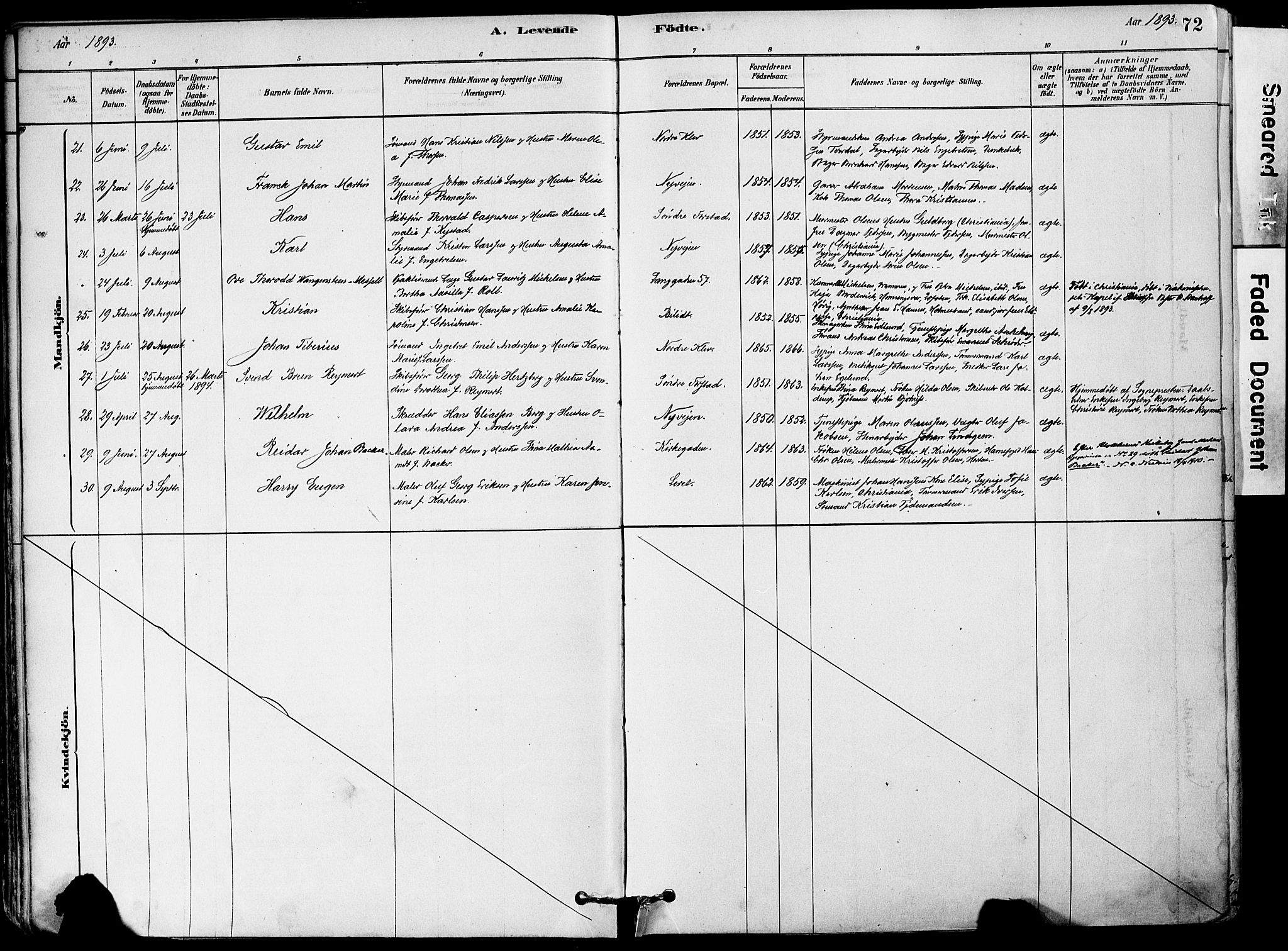 Holmestrand kirkebøker, SAKO/A-346/F/Fa/L0004: Parish register (official) no. 4, 1880-1901, p. 72