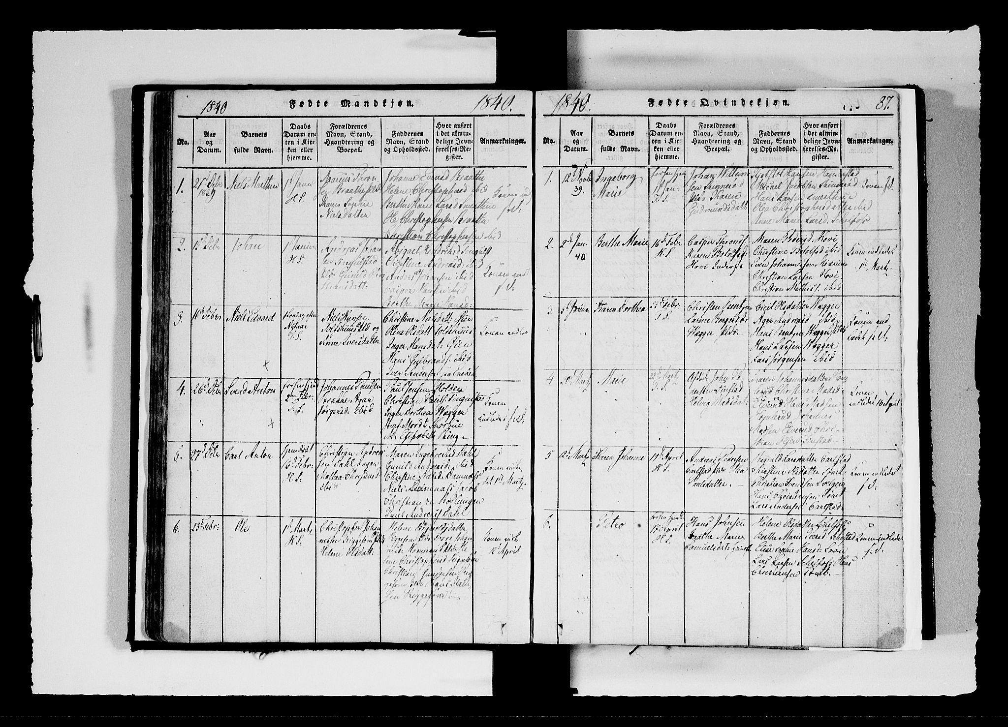 Hobøl prestekontor Kirkebøker, AV/SAO-A-2002/F/Fa/L0002: Parish register (official) no. I 2, 1814-1841, p. 87