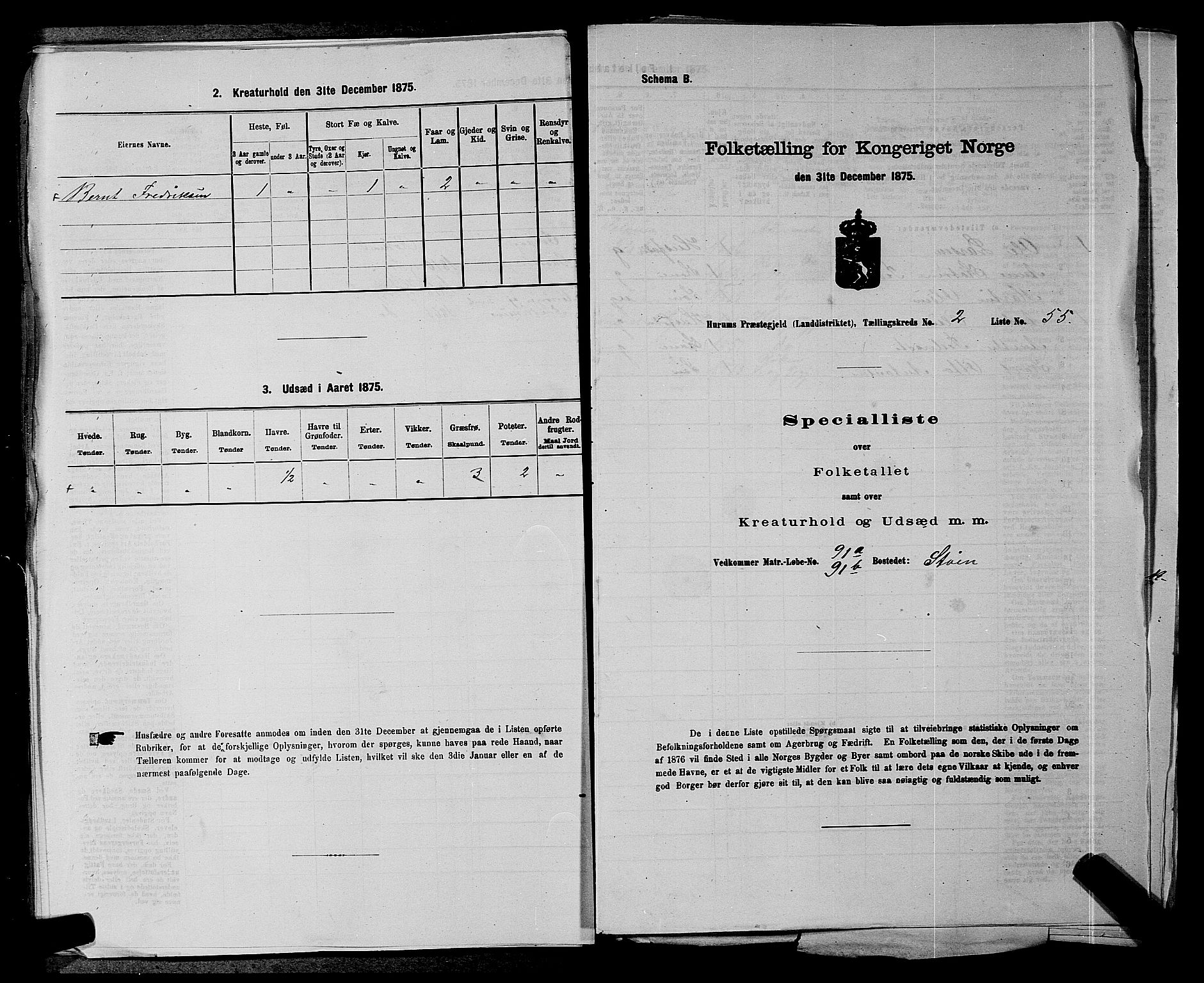 SAKO, 1875 census for 0628L Hurum/Hurum, 1875, p. 374