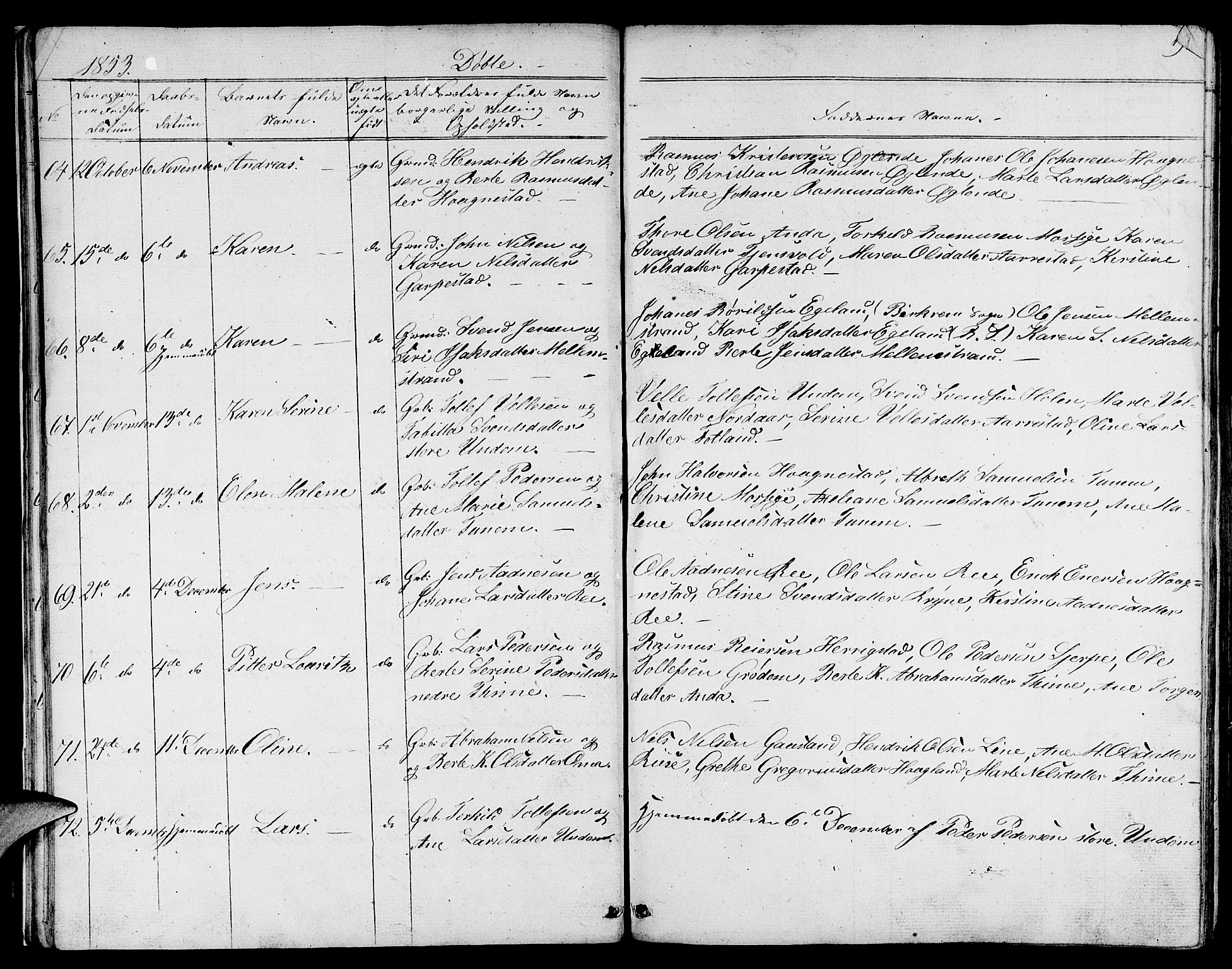 Lye sokneprestkontor, AV/SAST-A-101794/001/30BB/L0002: Parish register (copy) no. B 2, 1852-1867, p. 19