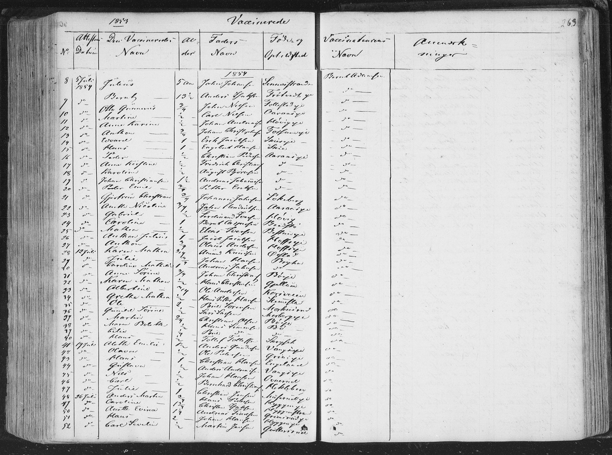 Røyken kirkebøker, AV/SAKO-A-241/F/Fa/L0005: Parish register (official) no. 5, 1833-1856, p. 263