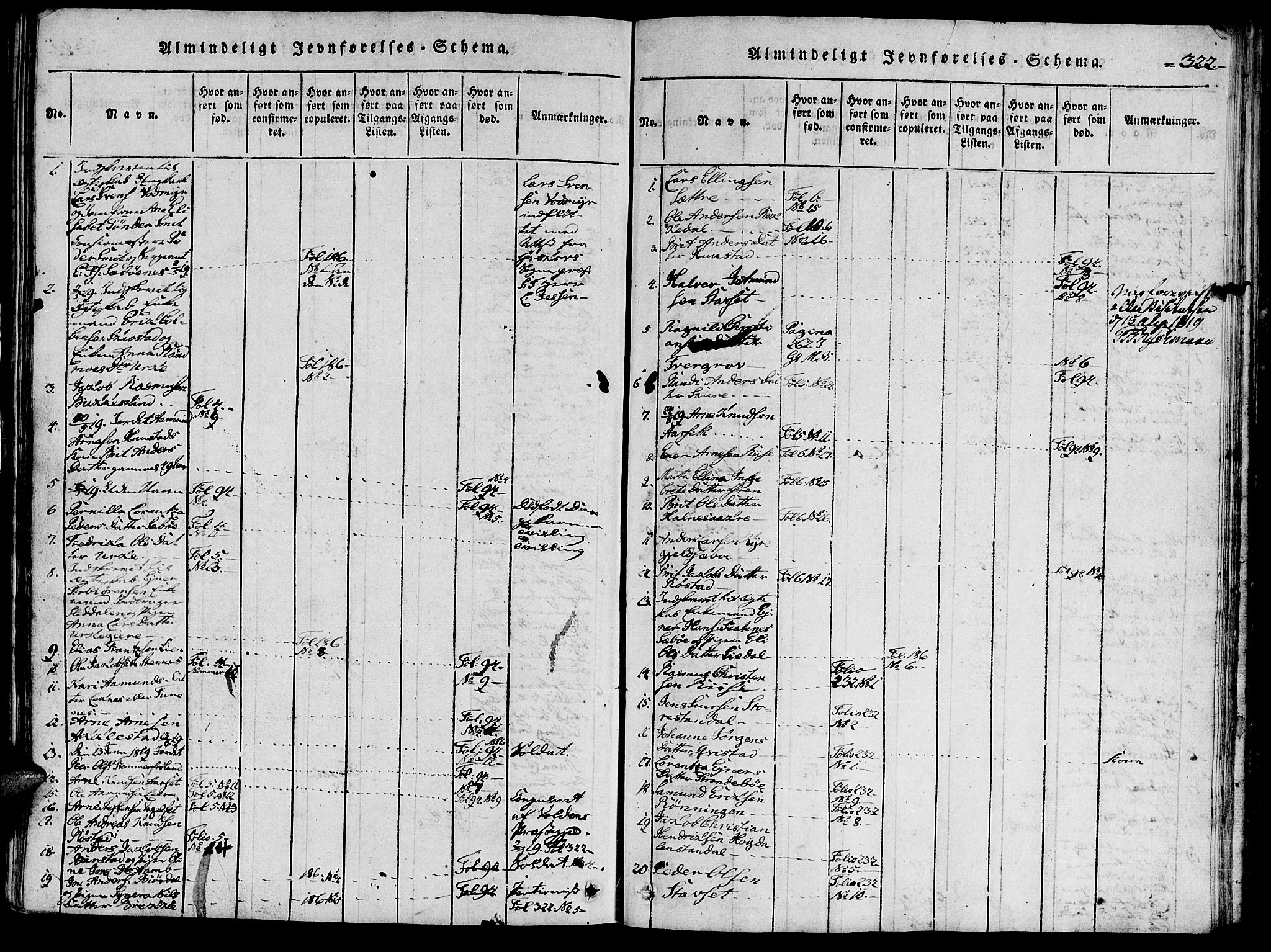 Ministerialprotokoller, klokkerbøker og fødselsregistre - Møre og Romsdal, AV/SAT-A-1454/515/L0207: Parish register (official) no. 515A03, 1819-1829, p. 322