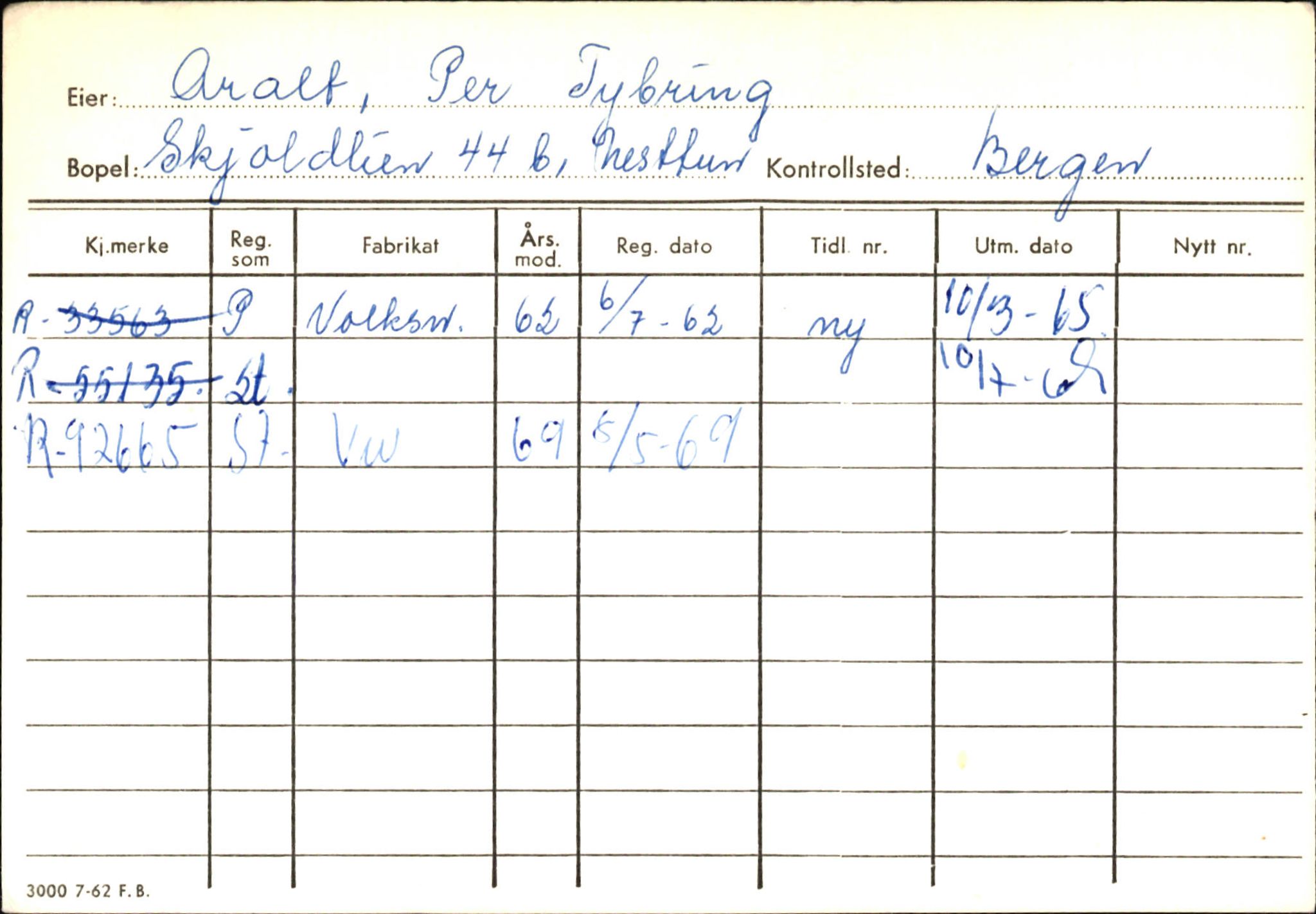 Statens vegvesen, Hordaland vegkontor, SAB/A-5201/2/Ha/L0002: R-eierkort A, 1920-1971, p. 645