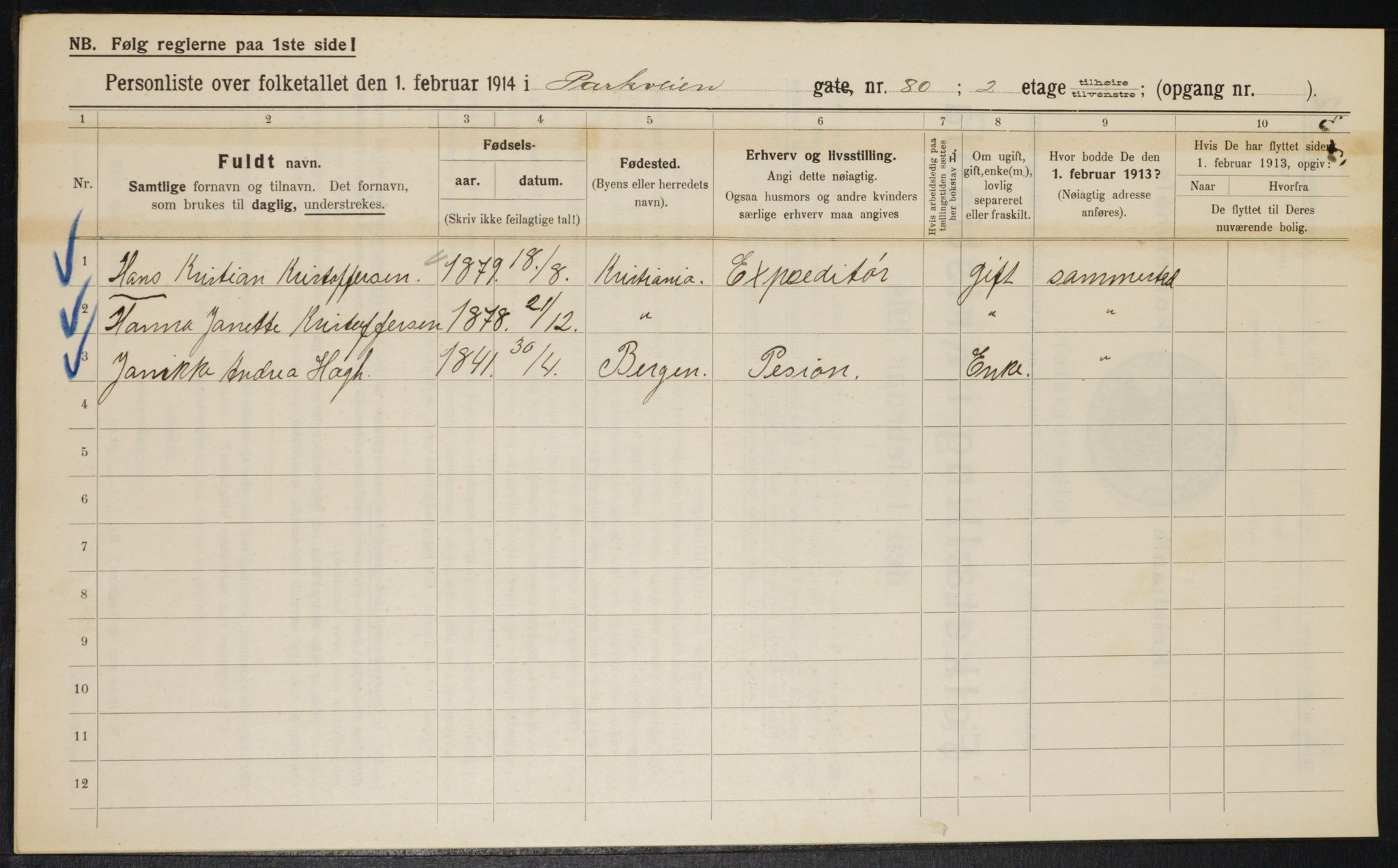 OBA, Municipal Census 1914 for Kristiania, 1914, p. 78573